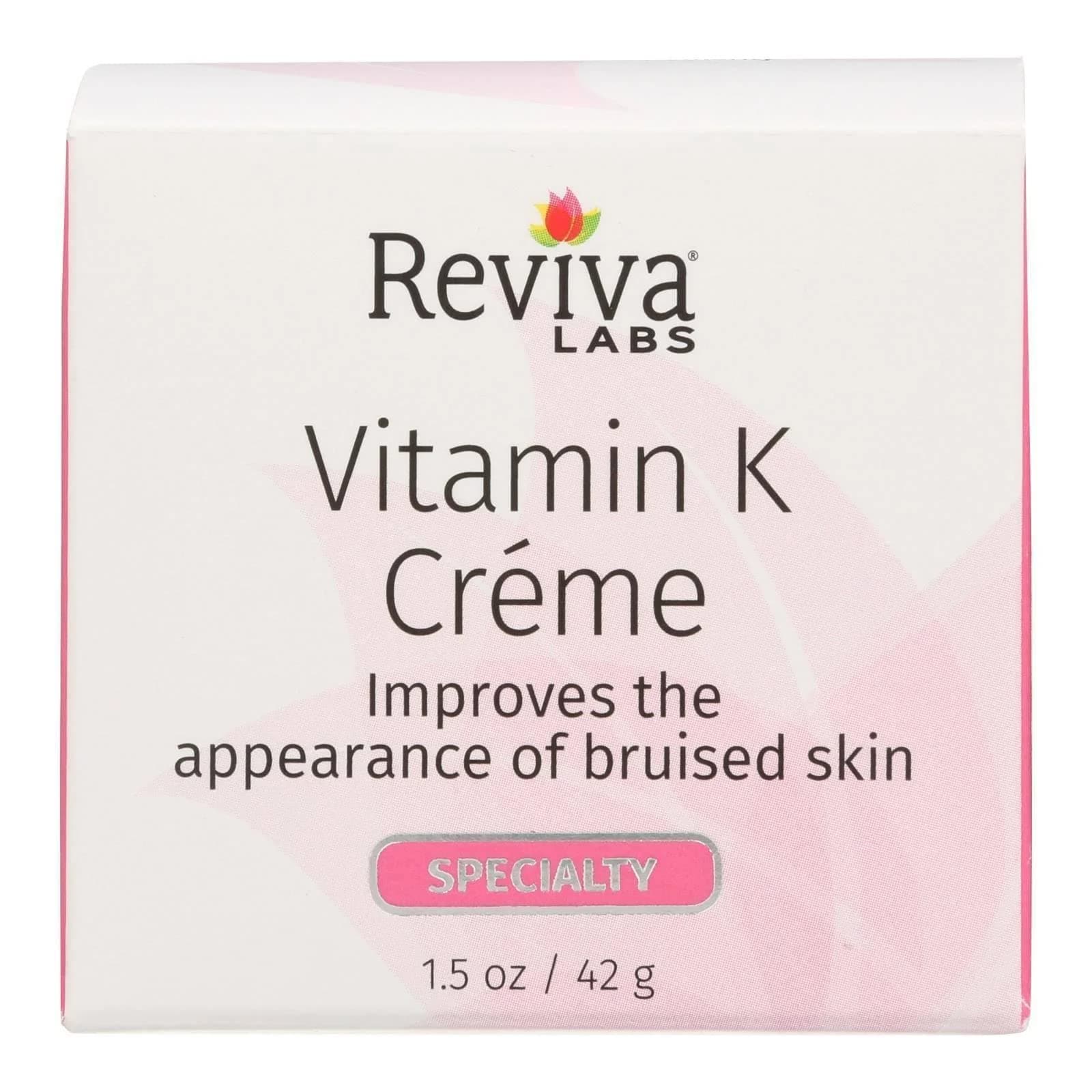 Reviva Labs Vitamin K Cream, For All Skin Types, 1.5-Ounce