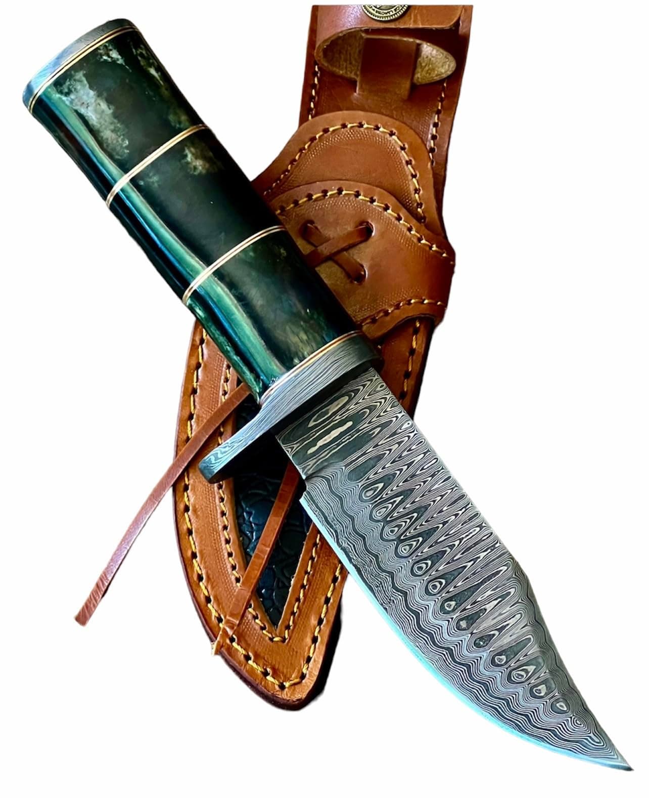 BC-307 Limited Edition - Custom Handmade Damascus Steel knife -Coloured Bone Handle