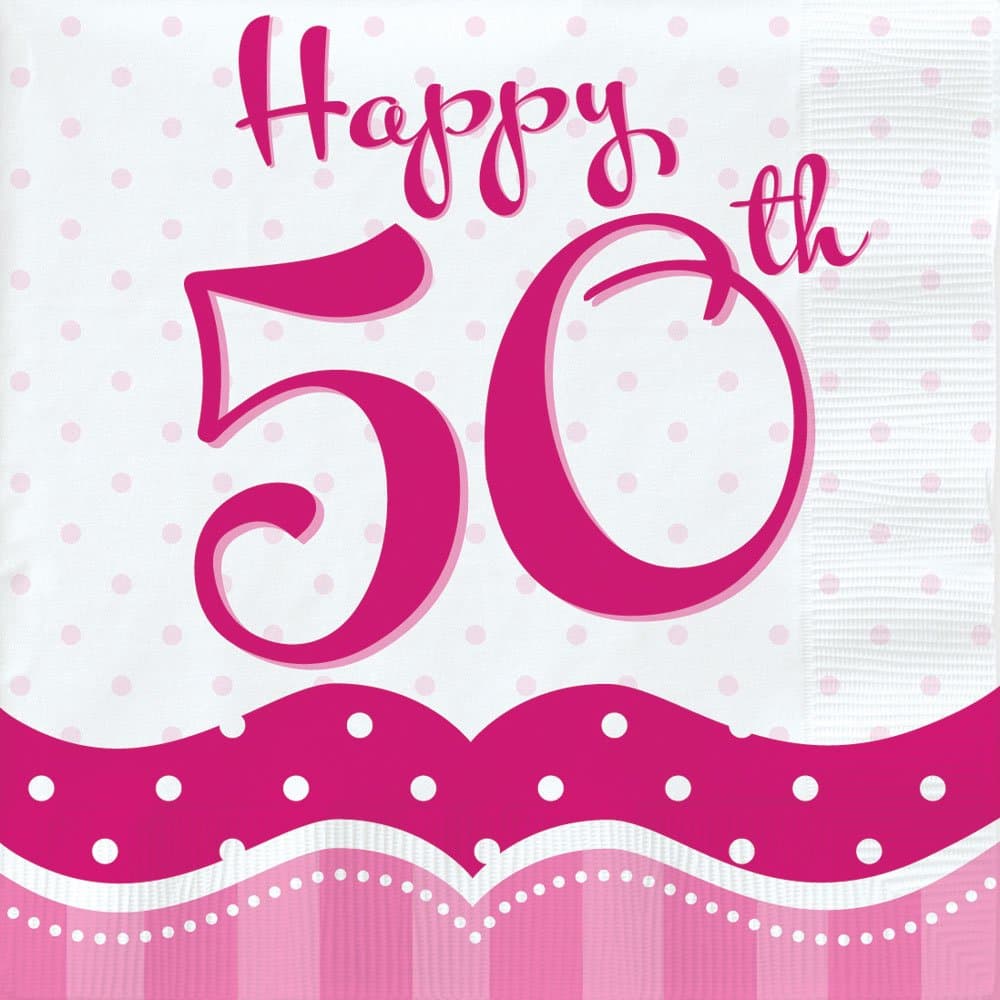 Creative Party Perfectly Pink Happy 50th Paper Napkins