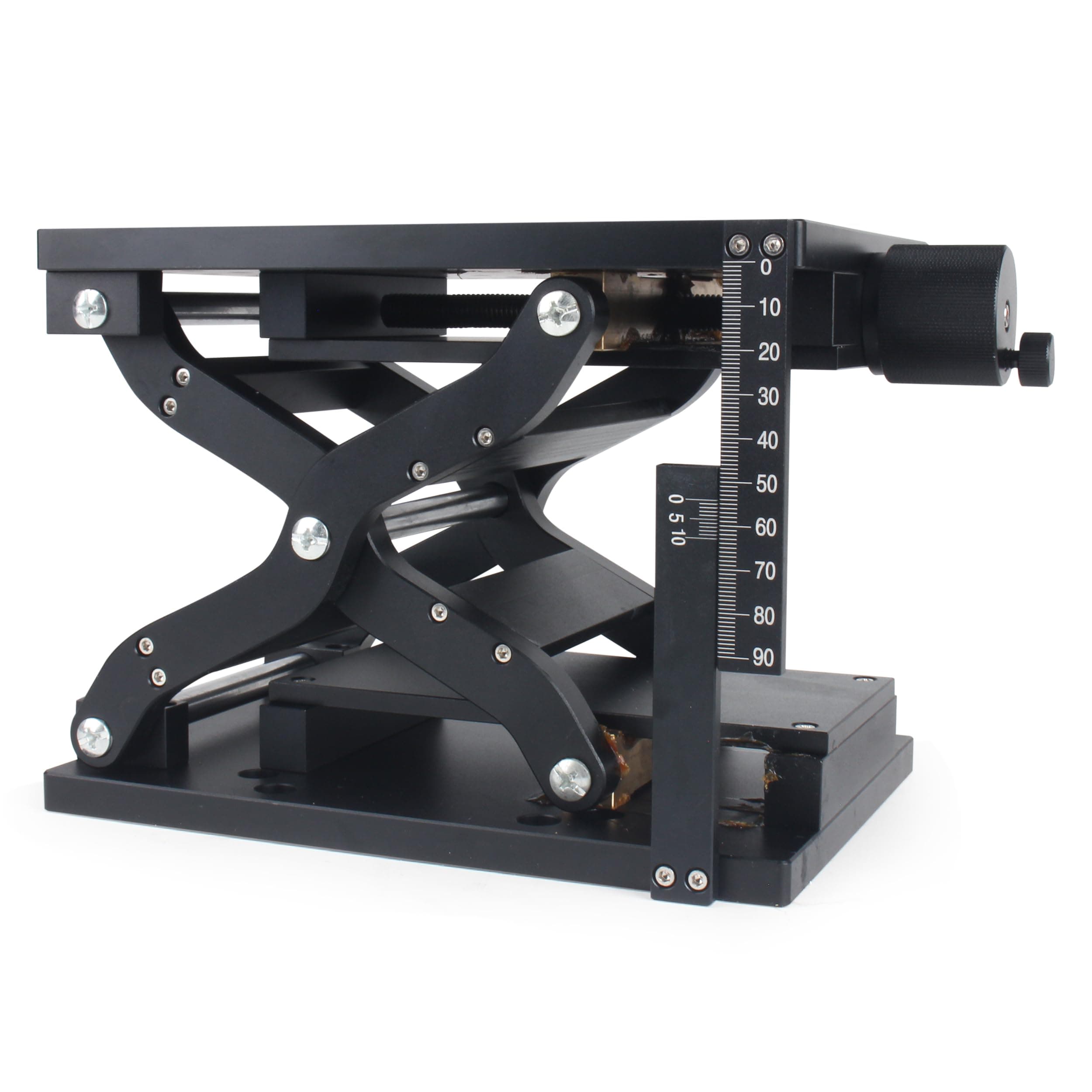 RATTMMOTORHTZ120 Z-Axis Lifting Platform, Rotation Positioning Stage Manual Slide Table Z Trimming Platform Cross Roller High Precision Lifting Marking Working Table (120mm)