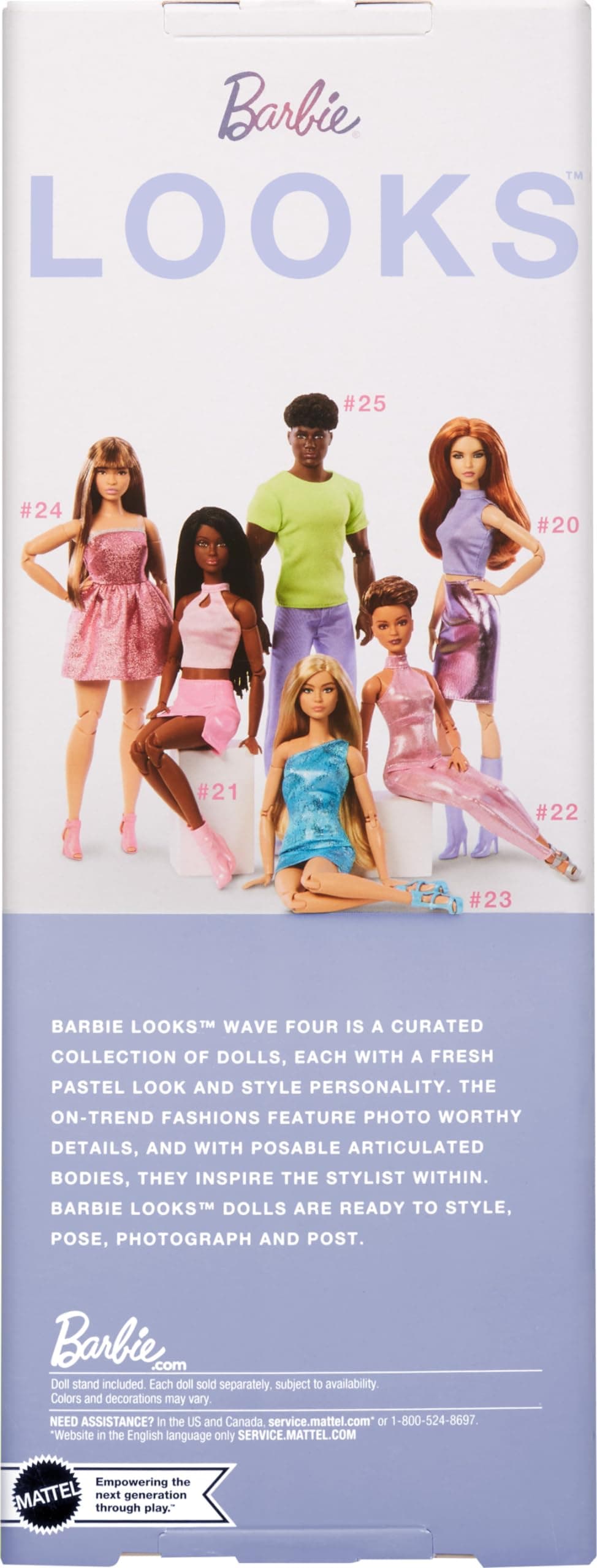 Mattel - Barbie Looks: Model 20 with Red Hair, Lavender Top and Faux-Leather Skirt with Knee-High Boots?