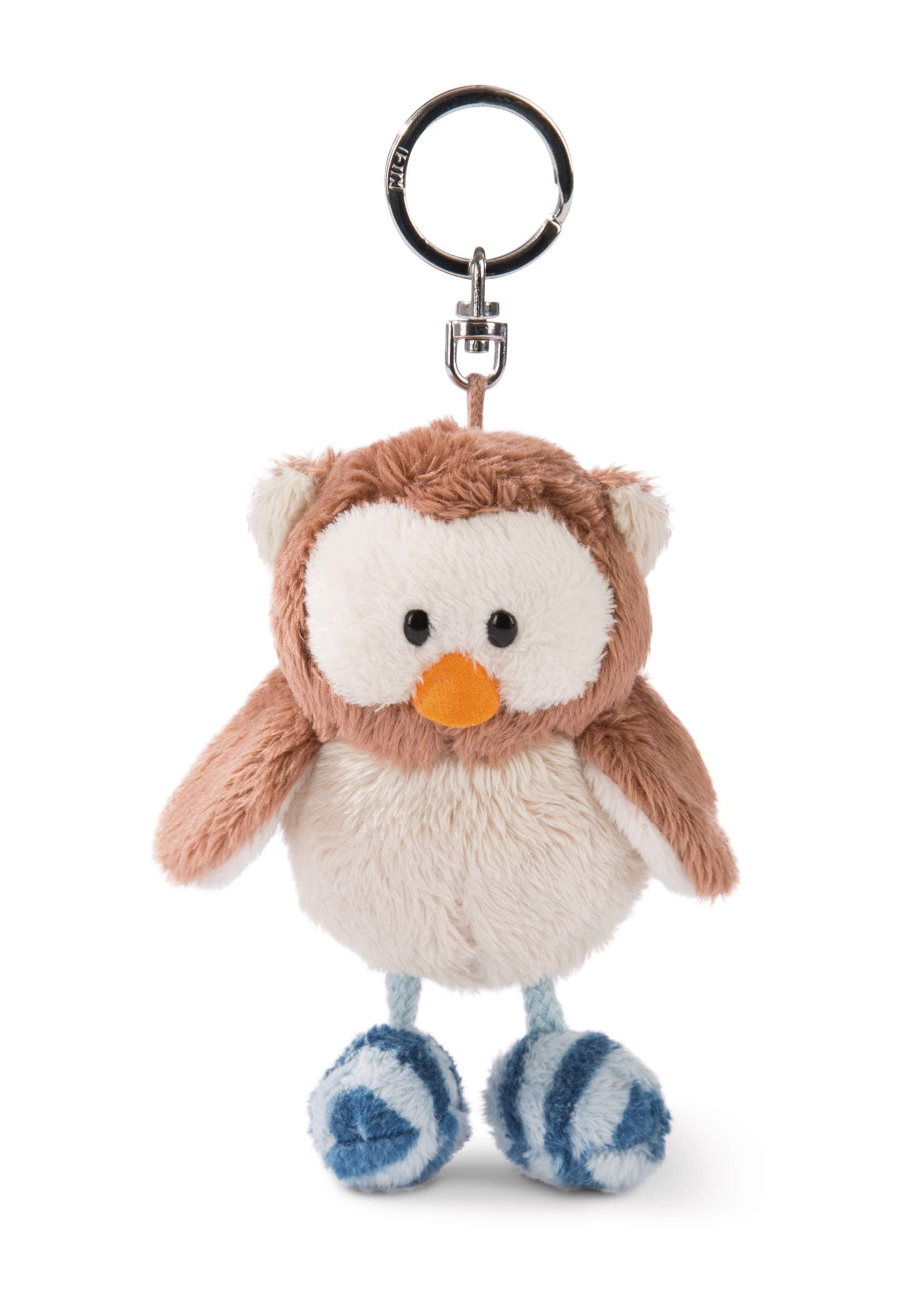 Nici 46090 10cm Key Ring Owl Oscar with turnable Head, Brown/Blue