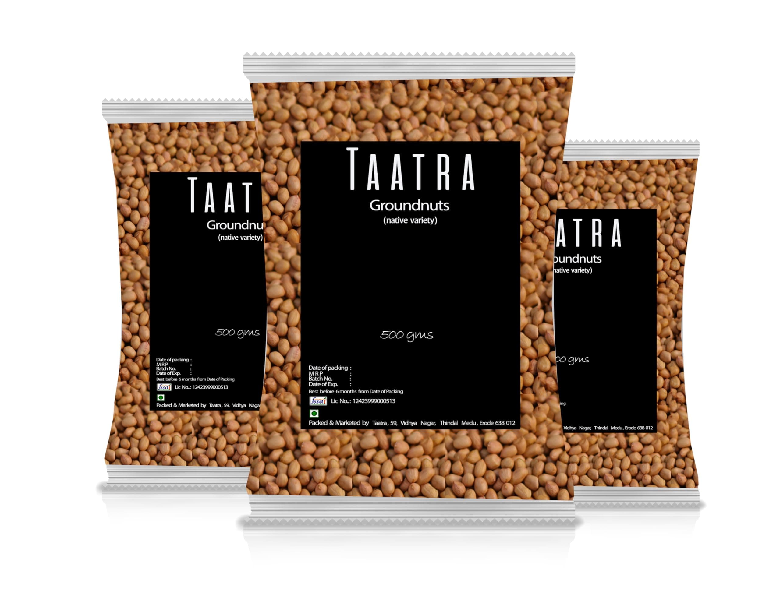 TAATRA Native Variety Groundnuts(Raw)| 500gms |A1 grade| 100% Natural Moongfali/Peanuts