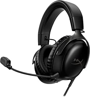 - HyperX Cloud III Over Ear Wired Gaming Headset, PC, PS5, Xbox Series X|S, Angled 53Mm Drivers, DTS, Memory Foam, Durable Frame, Ultra-Clear 10Mm Mic, USB-C, USB-A, 3.5Mm Black (727A8AA)