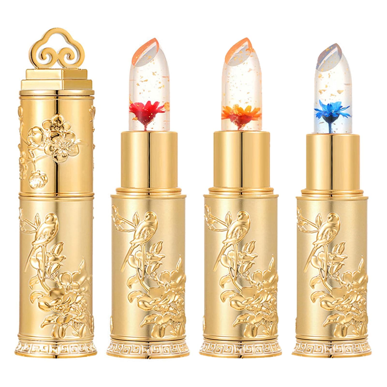 Color Changing Lipstick Set, Transferproof Color Changing Lipsticks,Jelly Flower Tinted Lip Balm,PH Lip Balm,Glossy and Long-Lasting,Exquisite Appearance, Makeup Gift for Women