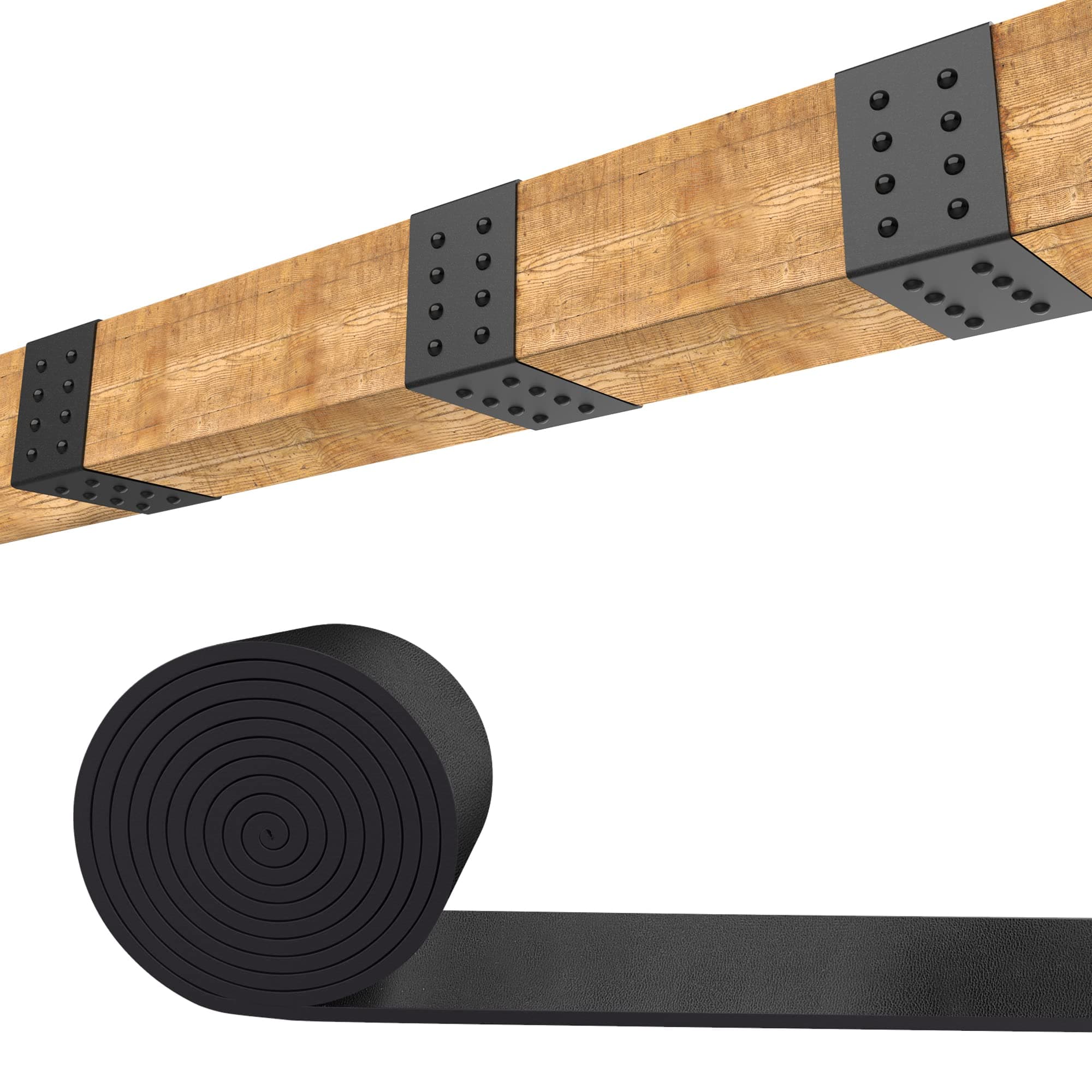 5ft Faux Wood Beam Strap,Flexible Beams Gap Hiding Strap, Wood Beams Metal Look Strap,Architectural Products for Faux Wood Beams,Ceiling Beam and Cabin Shutters Accessories (2.36"Width)