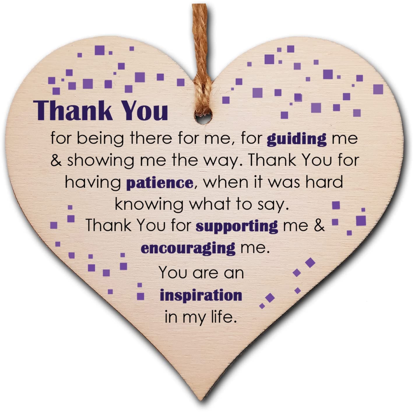 Motivational Hanging Wooden Heart – Handmade Decorative Sign with Positive Quote – Gift for Women, Girls, Teen Room or Office Decor