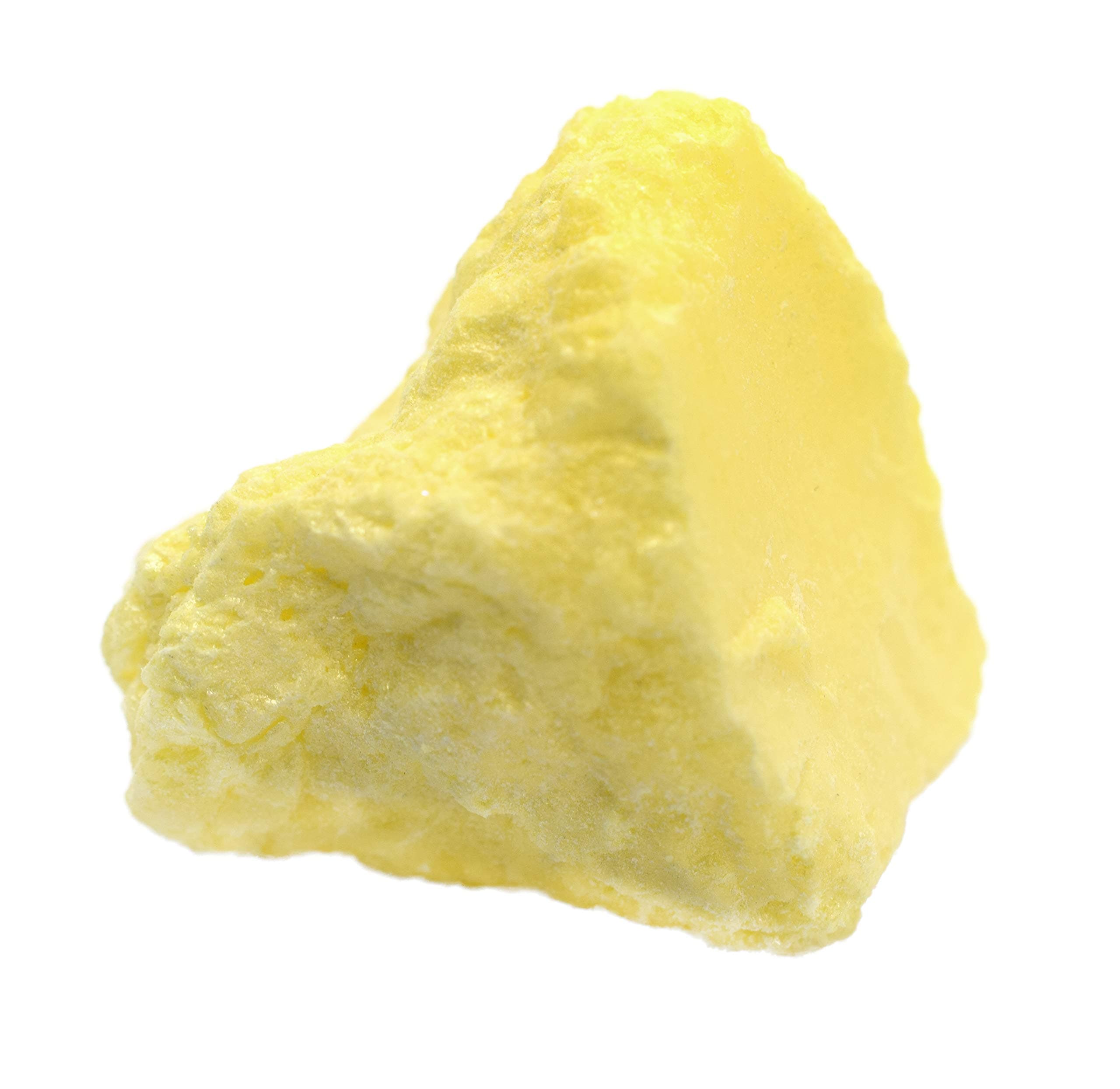 EISCO Raw Sulfur, Mineral Specimen - Approx. 1" - Geologist Selected & Hand Processed - Great for Science Classrooms