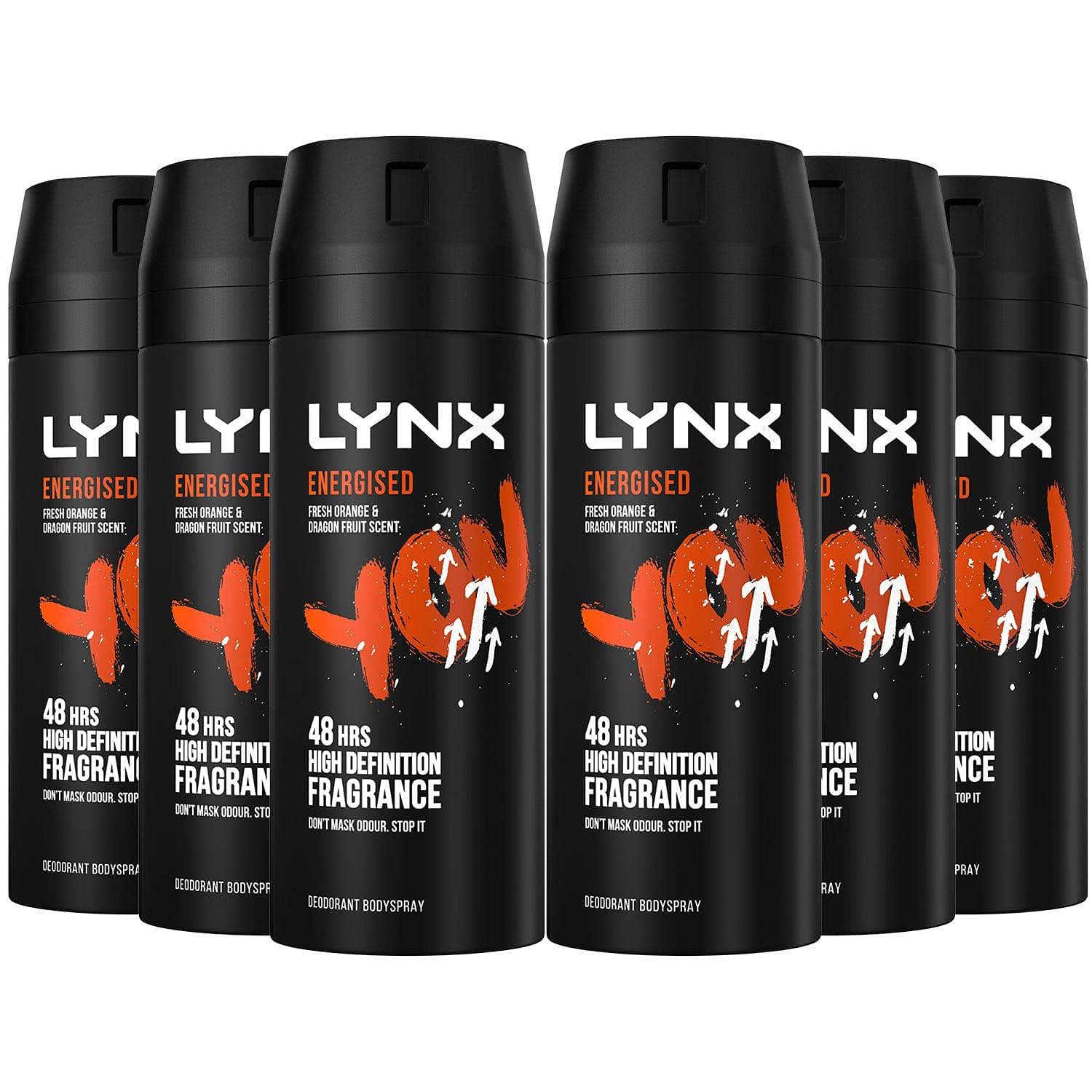 6 x Lynx Deodorant Body Spray150ml - Energised You