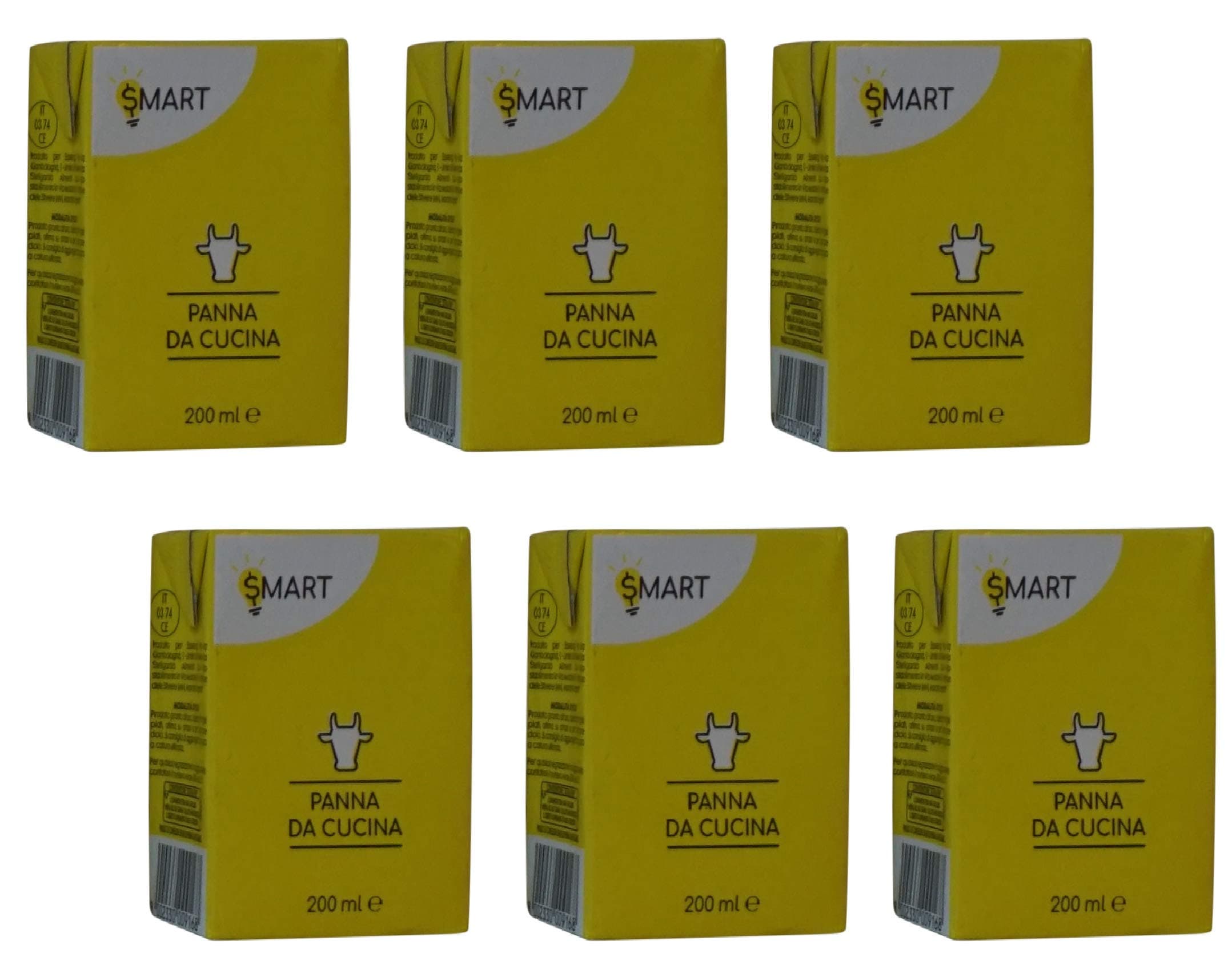 Fidel: Italian "Panna Da Cucina", Double Cream 6.7 Fluid Ounce (200ml) Packages (Pack of 6) [ Italian Import ]