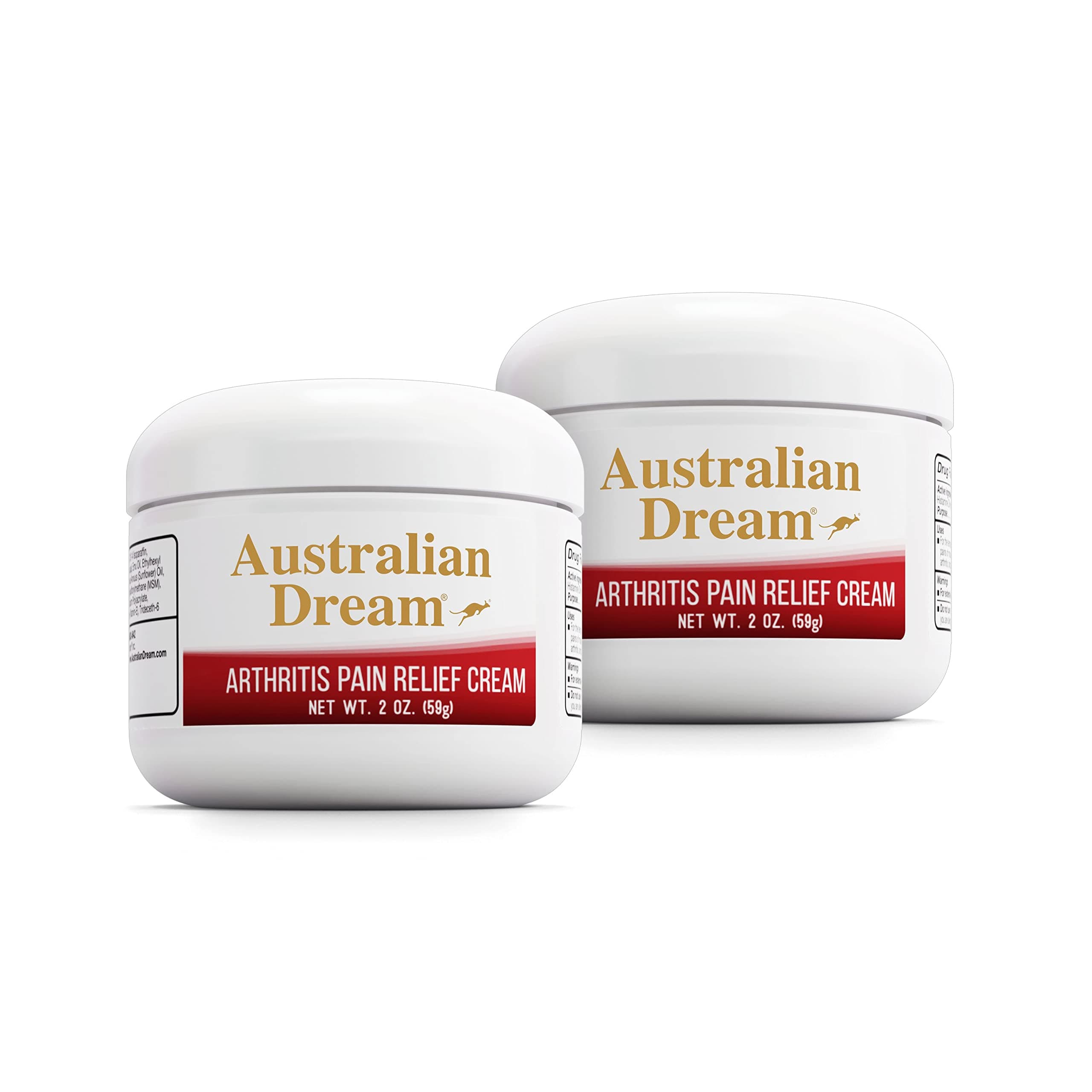 Australian Dream Arthritis Pain Relief Cream - Soothing & Non-Greasy - Powerful Topical Arthritis Pain Relief - Good for Muscle Aches or Joints - 2 oz Jars (2 Pack)