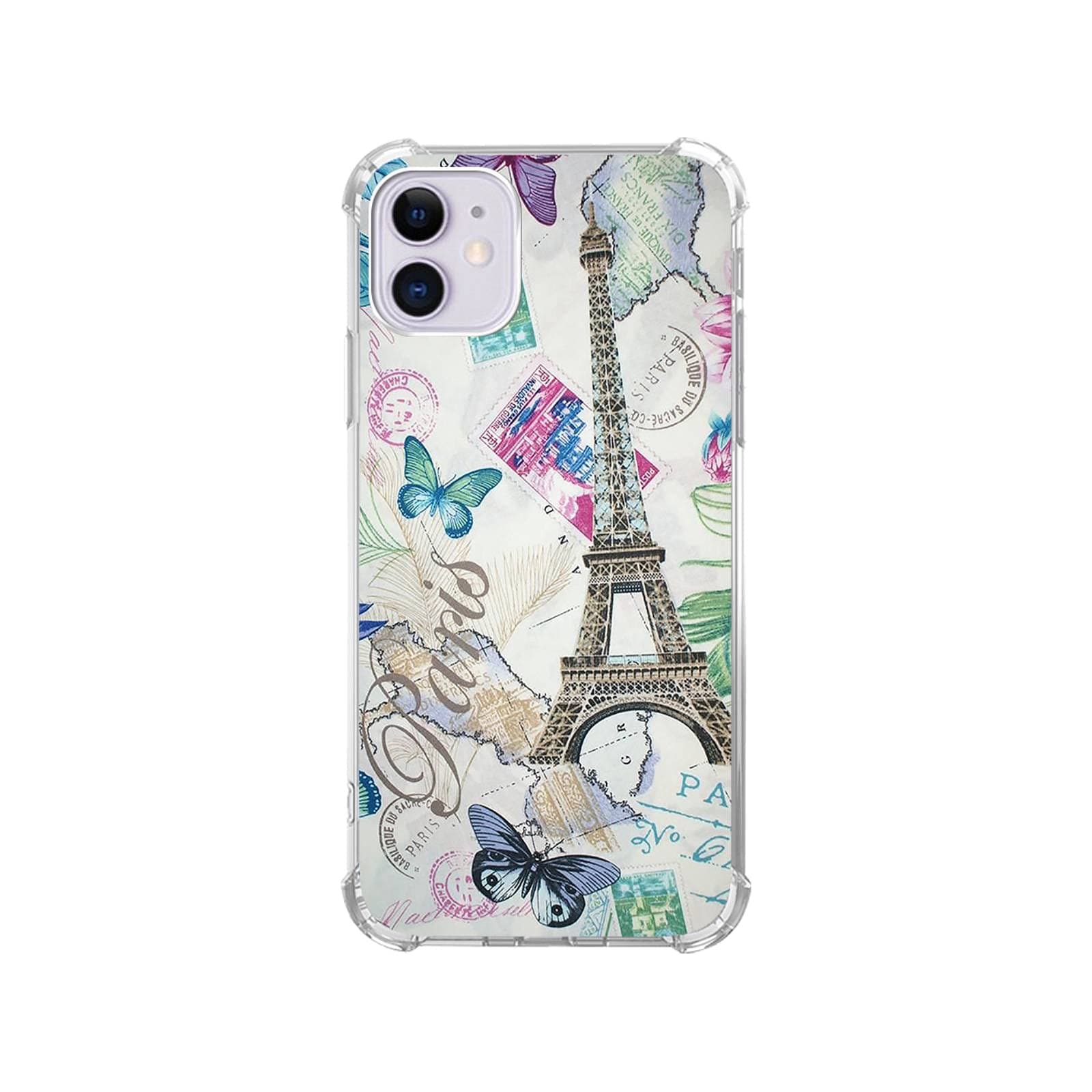 Elifi Edeal Vintage Paris Eiffel Tower Butterfly case for iPhone11 Pro, Cute Eiffel Tower and Stamps case for iPhone11 Pro for Girls Women, Soft TPU Slim Fit Cover Case for iPhone11 Pro