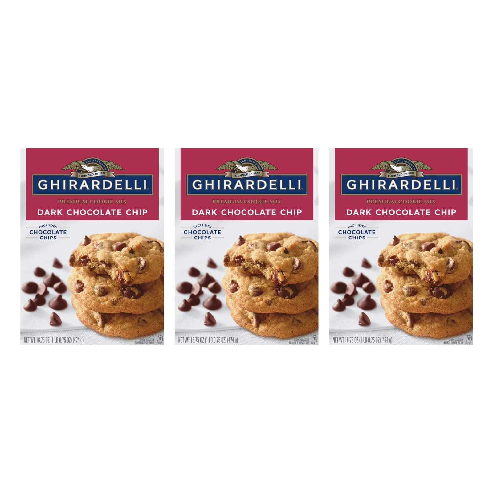 Ghirardelli, Premium Cookie Mix, Dark Chocolate Chip, 16.75 Ounce