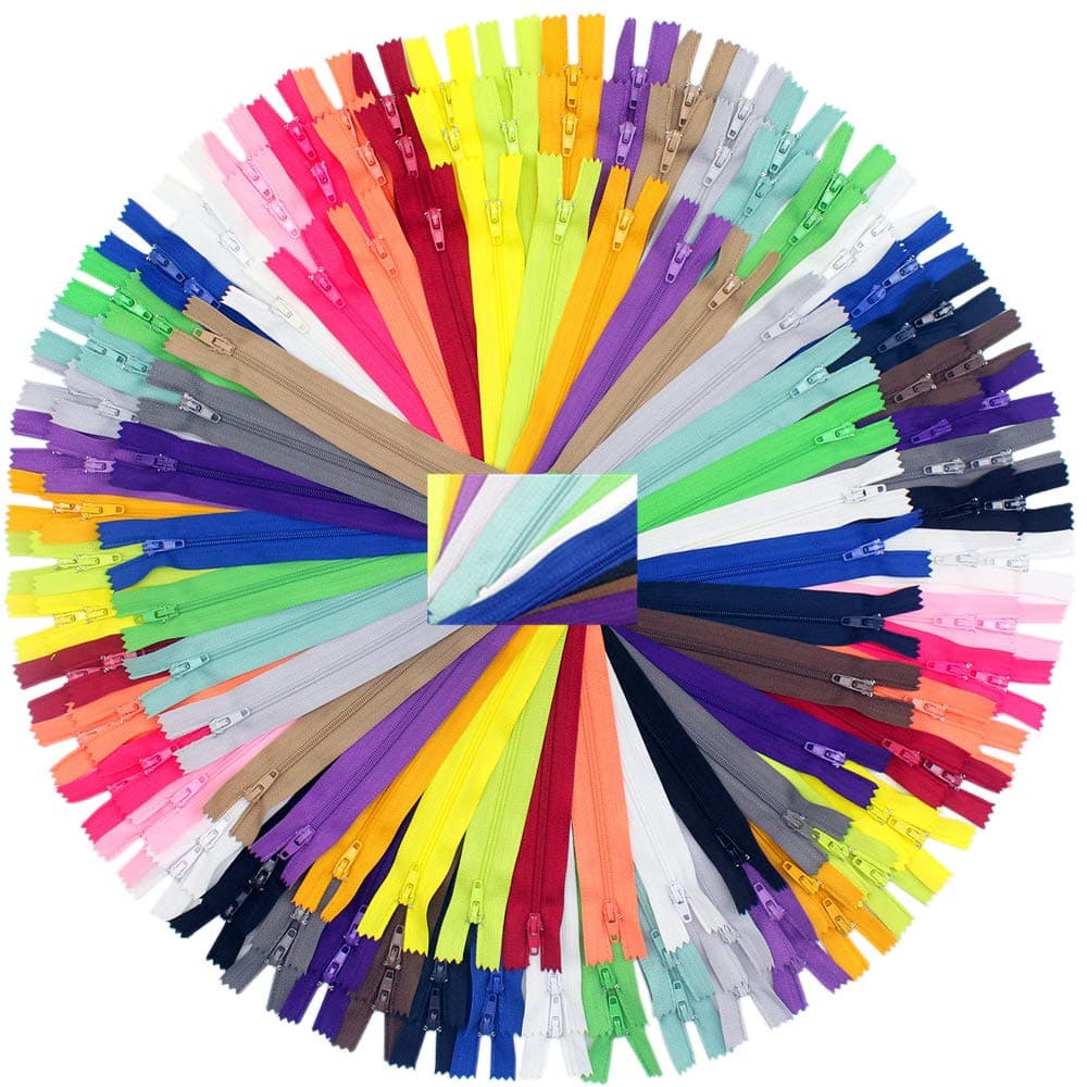 MebuZip 60PCS 8 Inch, 12 Inch and 16 Inch Mixed Zippers Bulk Nylon Coil Zippers for Sewing Crafts, 20 Colors (Assorted Sizes)