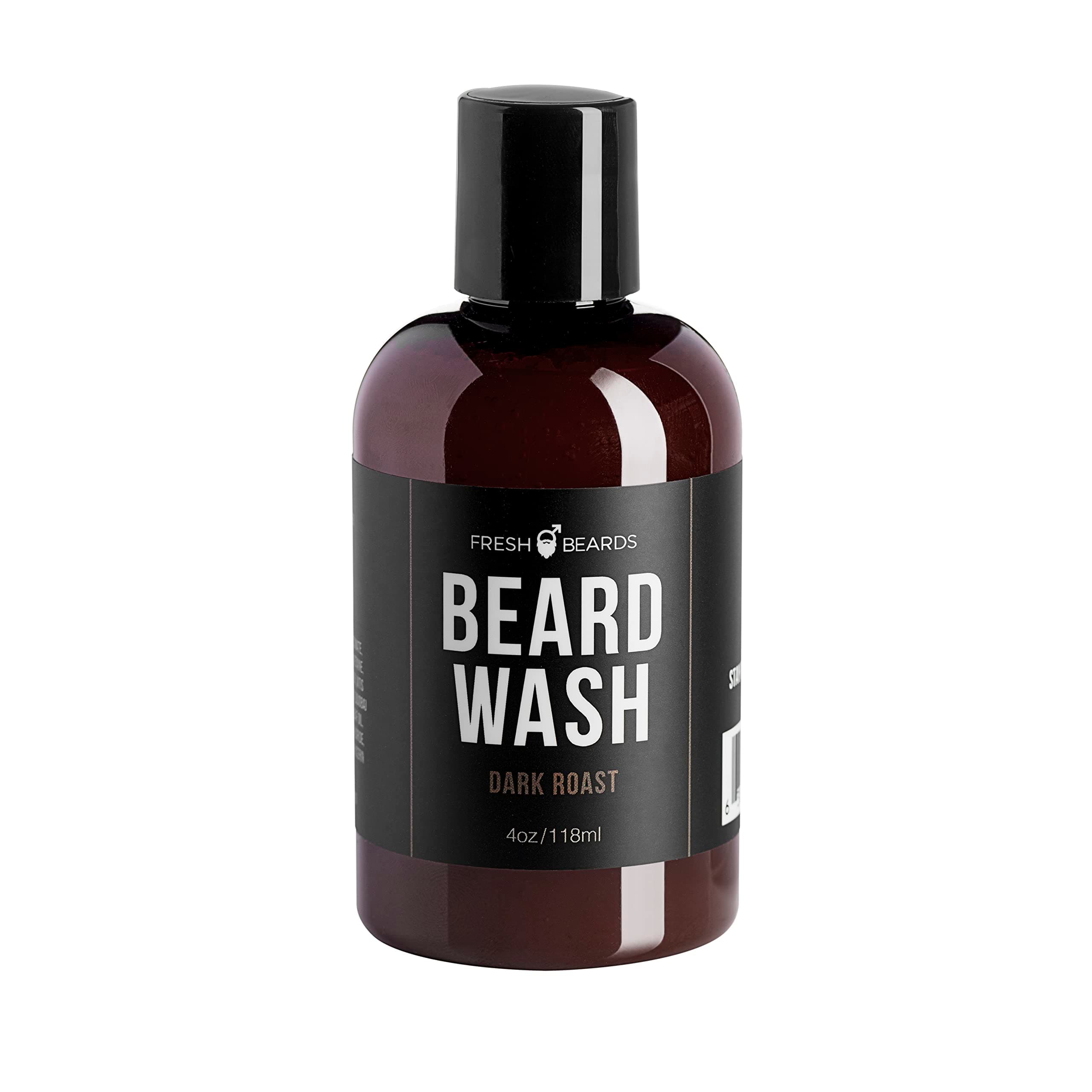 "Fresh Beards Dark Roast Beard Wash - Fresh Brew Coffee Bean and Sweet Cream Fragrance - Scented Mens Beard and Mustache Wash - Soothing Anti-Itch shampoo & Softener for Dandruff Prevention and Healthy Beard Growth "