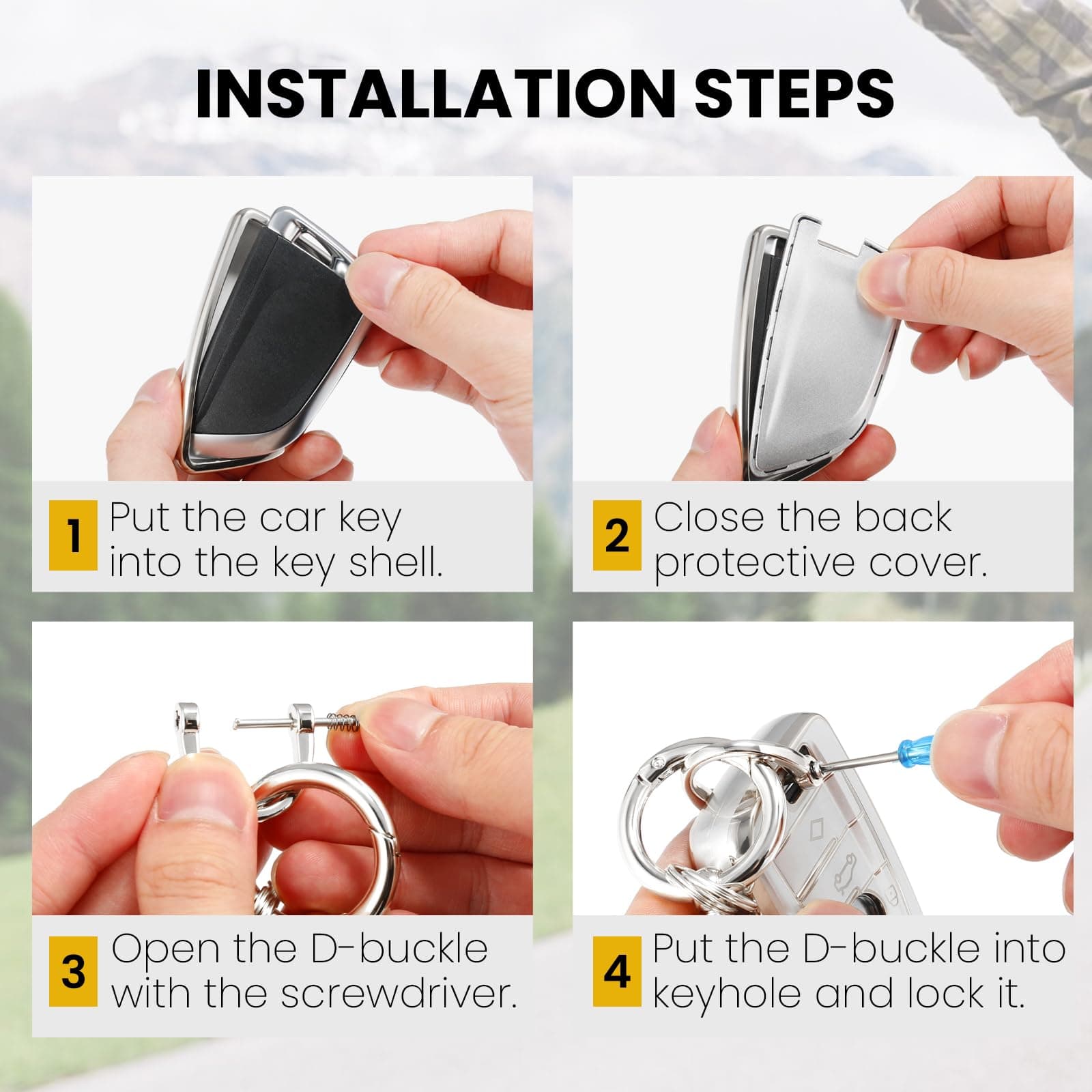 for Subaru Key Fob Cover with Upgraded Anti-lost Luxury Keychains, Fashionable Matte Metallic Silver Soft Case for Forester CrossTrek Outback Legacy STI BRZ (Silver, A1)