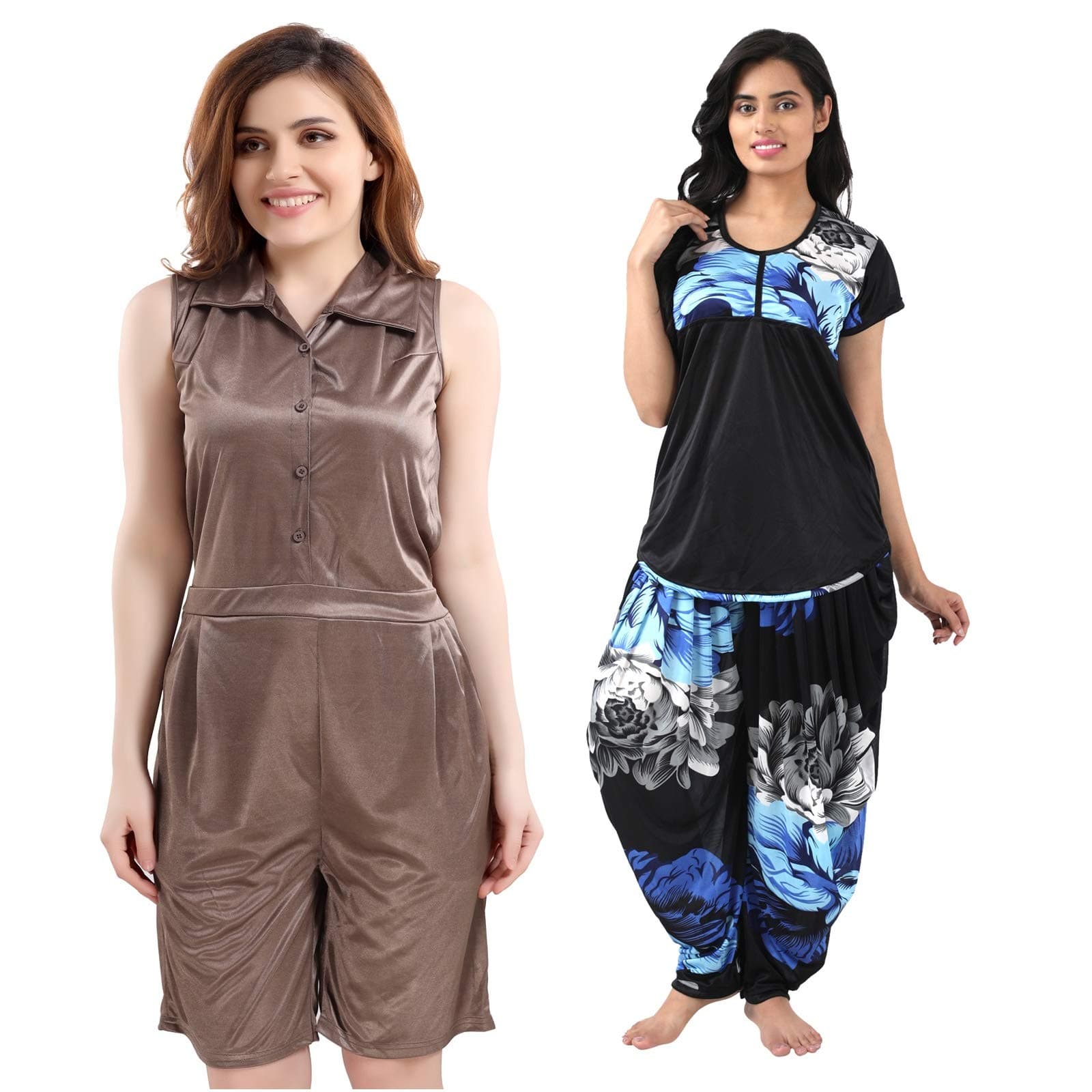 REPOSEY Women's Combo of Jumpsuit and Printed Nightsuit (Free Size)