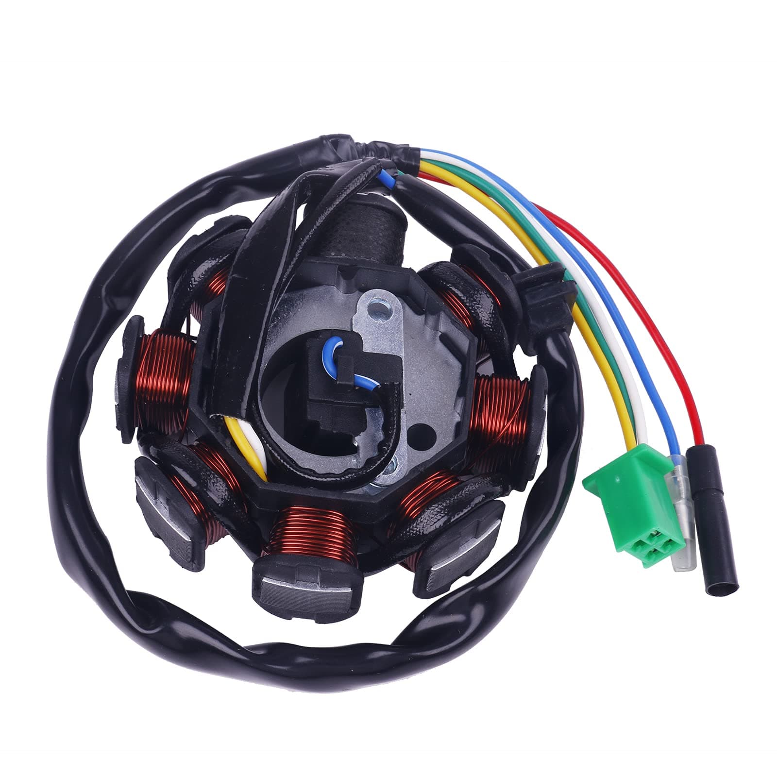 Glixal GY6 125cc 150cc 8 Coil Magneto Alternator Stator for 152QMI 157QMJ Chinese Scooter Moped ATV Go Kart Quad Engine Taotao Jonway Icebear Baja Coolster Lance SUNL Vento