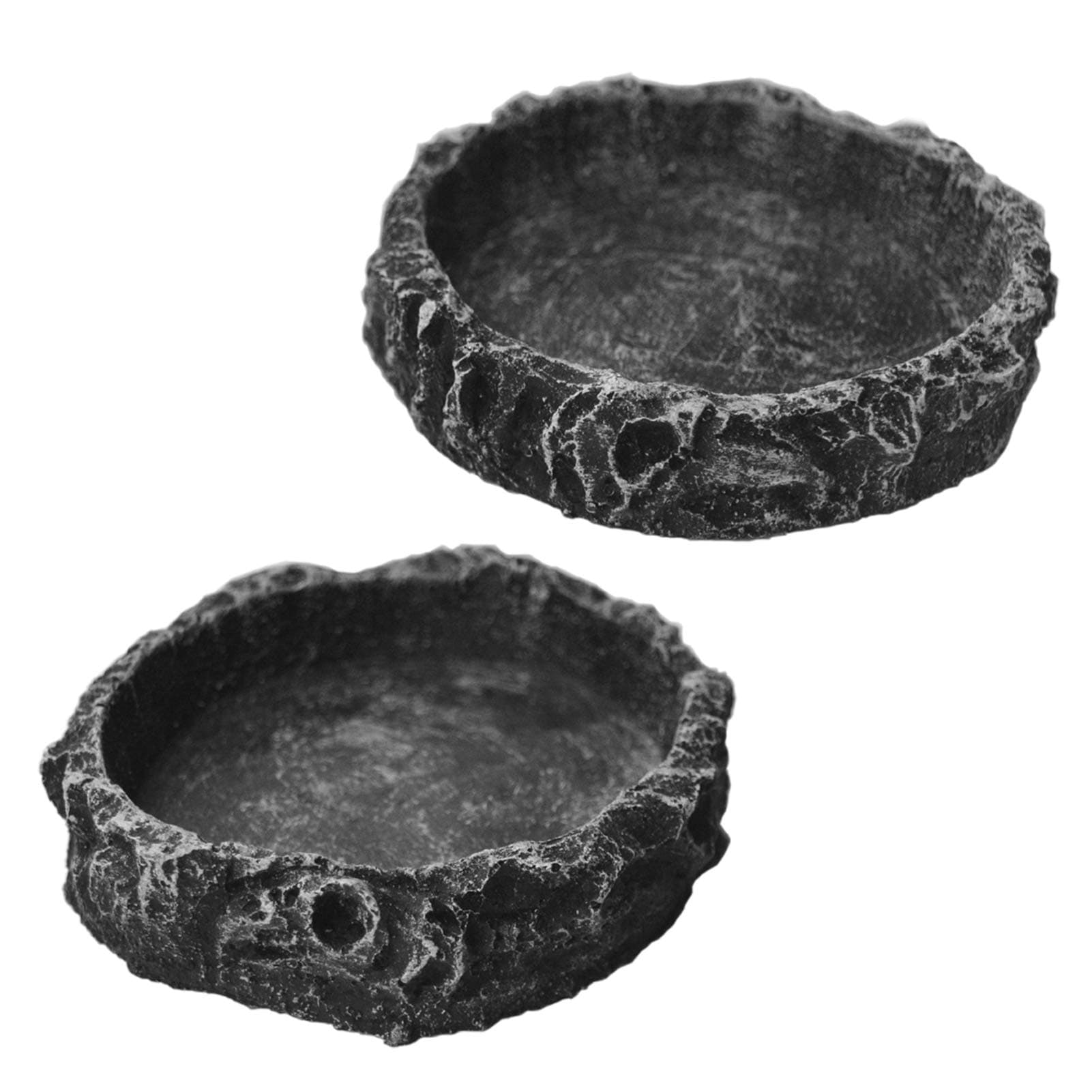 2 Pack Reptile Water Dish Reptile Water and Food Bowls Reptile Feeding Dish ,Breadworm Feeding for Leopard Gecko Lizard Spider Scorpion Chameleon (2Pcs Round)