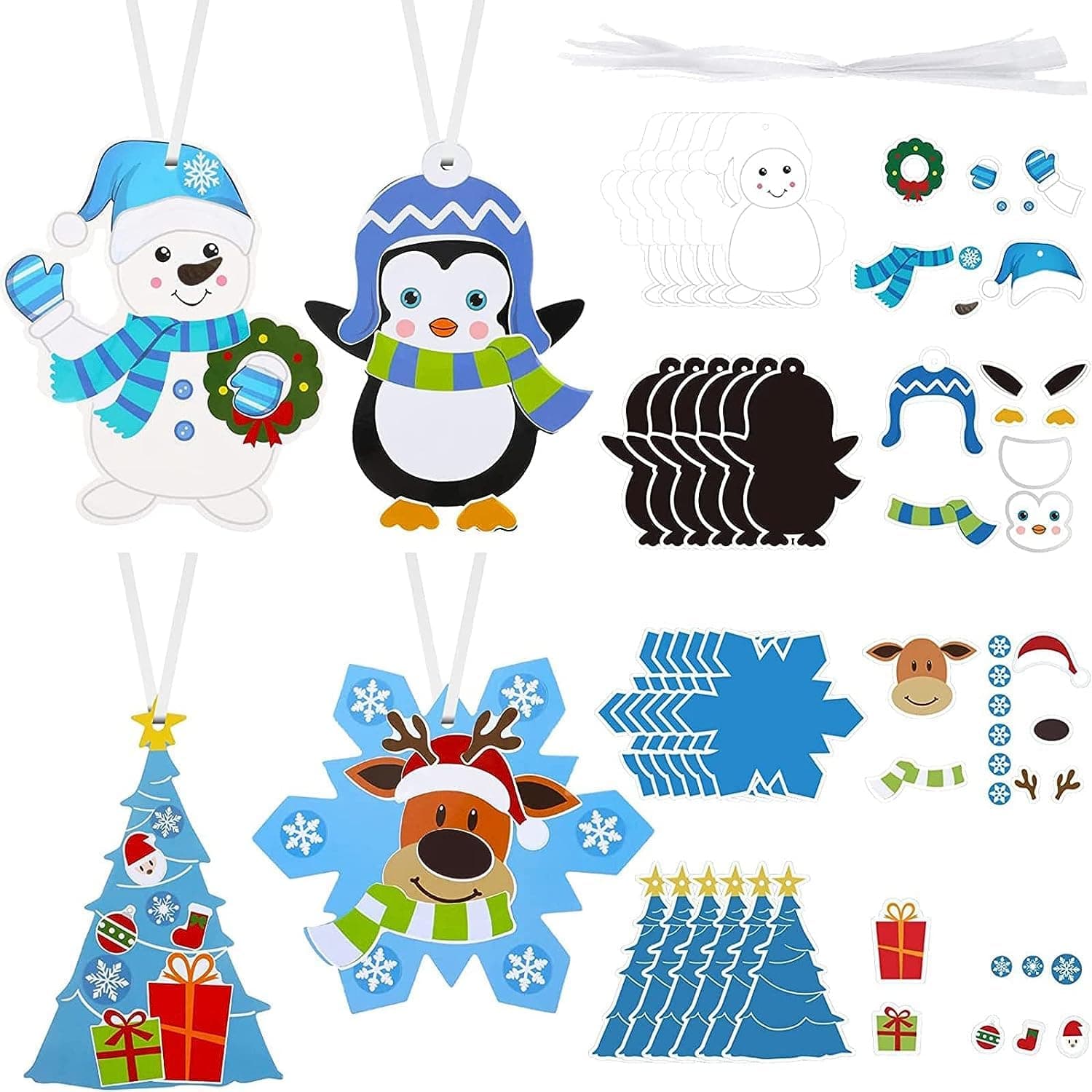 Civaner 24 Sets Christmas Crafts for Kids, Christmas Arts and Crafts DIY Xmas Tree Ornament Kit Make Your Own Xmas Craft Projects for Kids Ages 6-8 8-12, 4 Styles