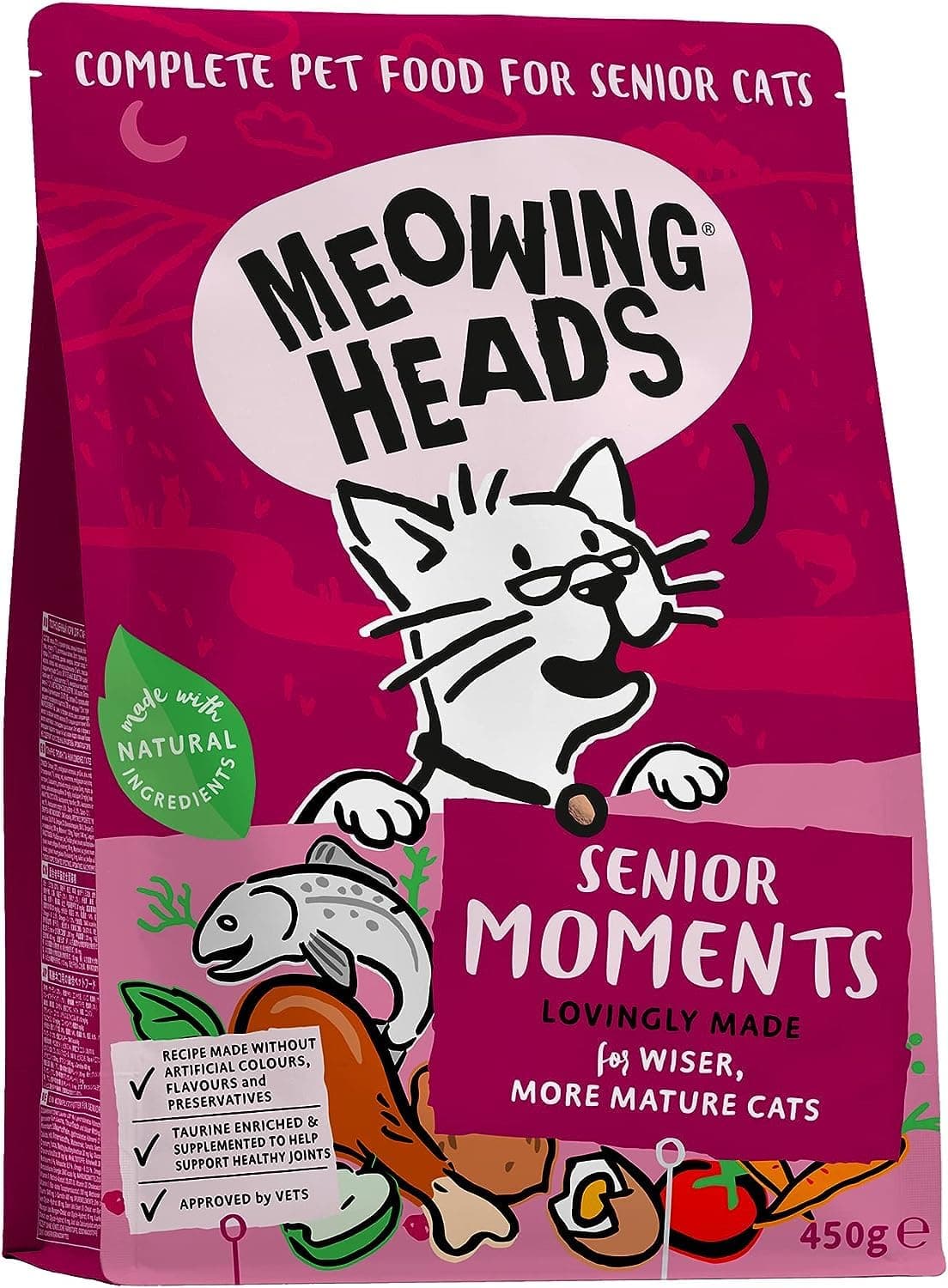 Meowing Heads Senior Moments 450g x 8