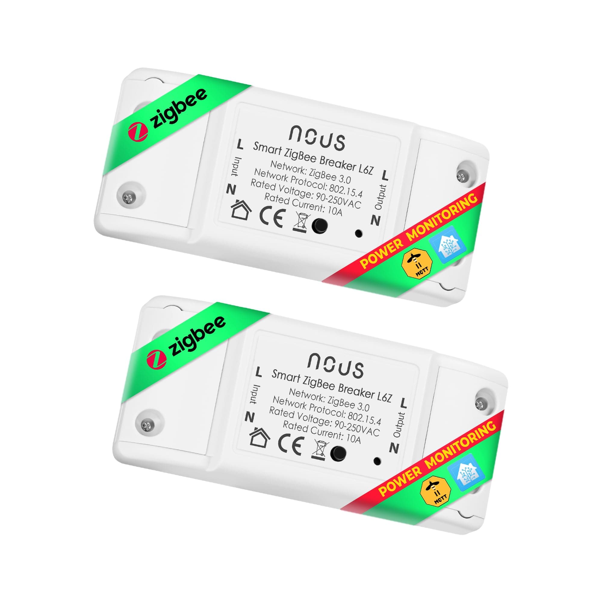 ZigBee Switch L6Z - Alexa Light Switch Flush-Mounted Tuya Smart Home Switch with Timer, Power Consumption Electricity Meter, Relay 230 V Google Home Assistant ZigBee2MQTT - 3.0 Hub Required