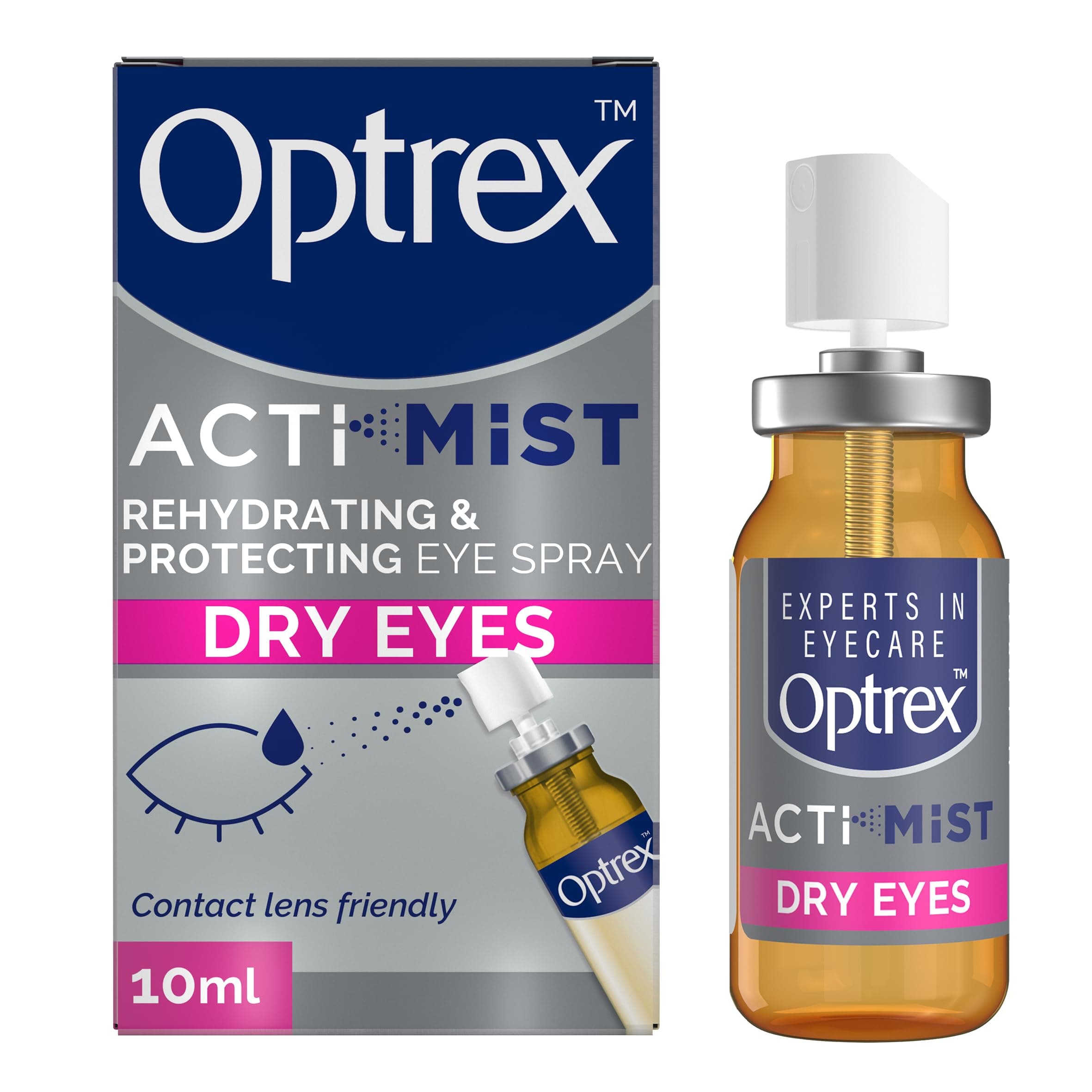 Optrex ActiMist 2in1 Eye Spray for Dry + Irritated Eyes 0.34oz (10ml)