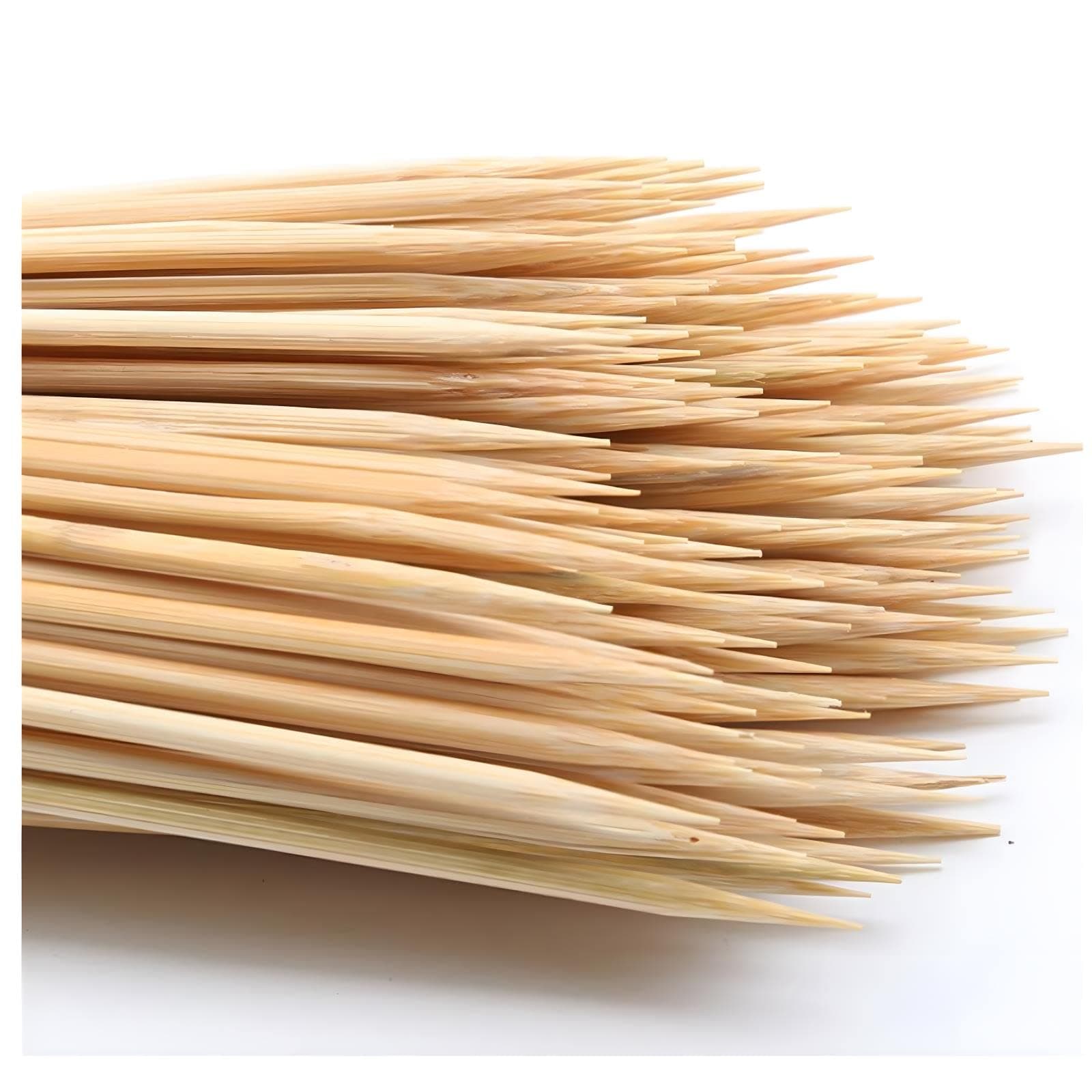 200PCS 6 inch Bamboo Skewers for wooden sticks， BBQ，Appetiser，Fruit，Cocktail，Kabob，Chocolate Fountain，Grilling，Kitchen，crafting and Party. Φ=3mm, More Size Choices 6"/8"/10"/12"/36"
