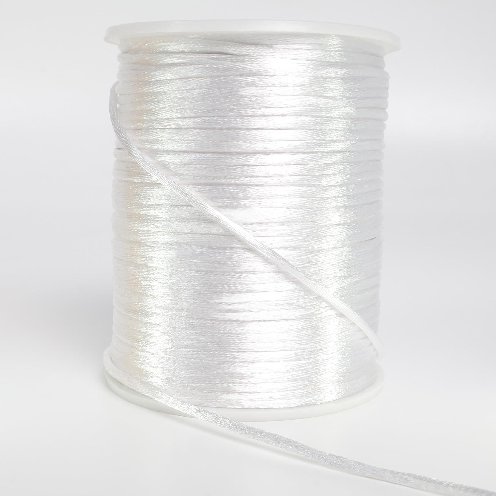 2 mm x 330 Feet Satin Nylon Cord, Silky Smooth Nylon String for Jewelry Making Bracelet Necklaces Beading Thread Rattail Macrame Kumihimo Chinese Knot Craft