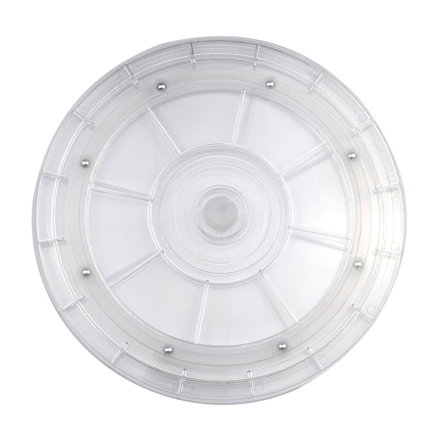 EornmorHeavy Duty Lazy Susan Turntable Organizer Acrylic 12 inch Organizers for Kitchen Corner Cabinets Spice Rack Cake Decorating TV Laptop Computer Monitor Stand Jewelry Dinner Table Clear (12INCH)