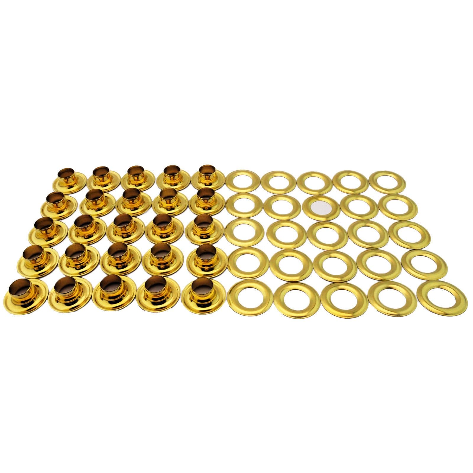 C.S. Osborne 25 Sets Brass Grommets & Plain Washers #G1-0 (1/4" Hole)