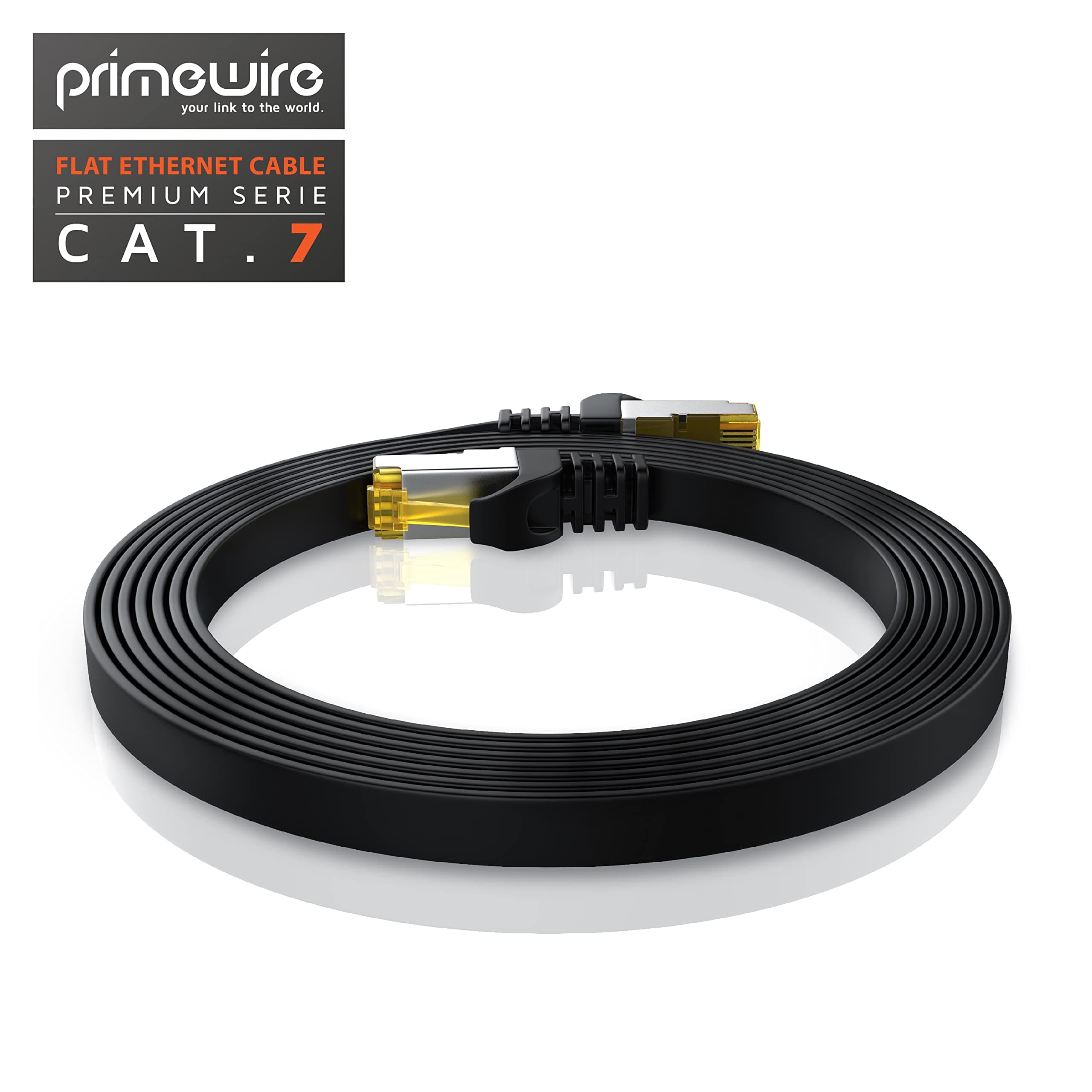 Primewire 0.25m CAT 7 Network Cable - Flat Ethernet Gigabit LAN 10 Gbit/s - Patch/Installation Cable - U/FTP PIMF Shielding With RJ45 Connector