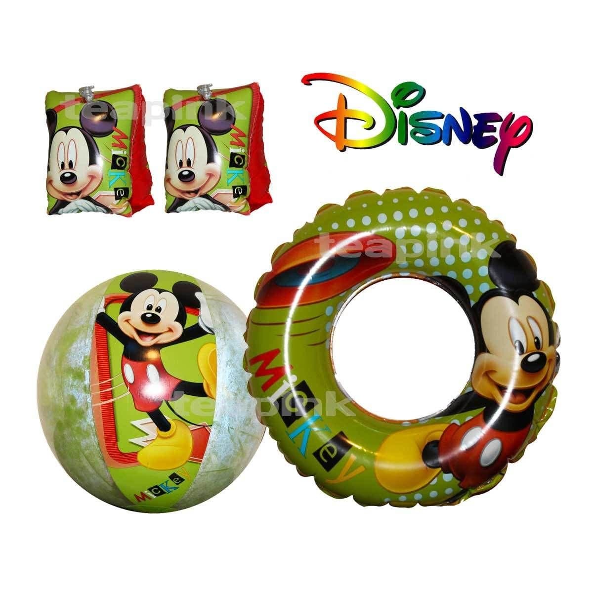 DISNEY'S MICKEY MOUSE- ARM BANDS, SWIM RING & BEACH BALL FLOAT