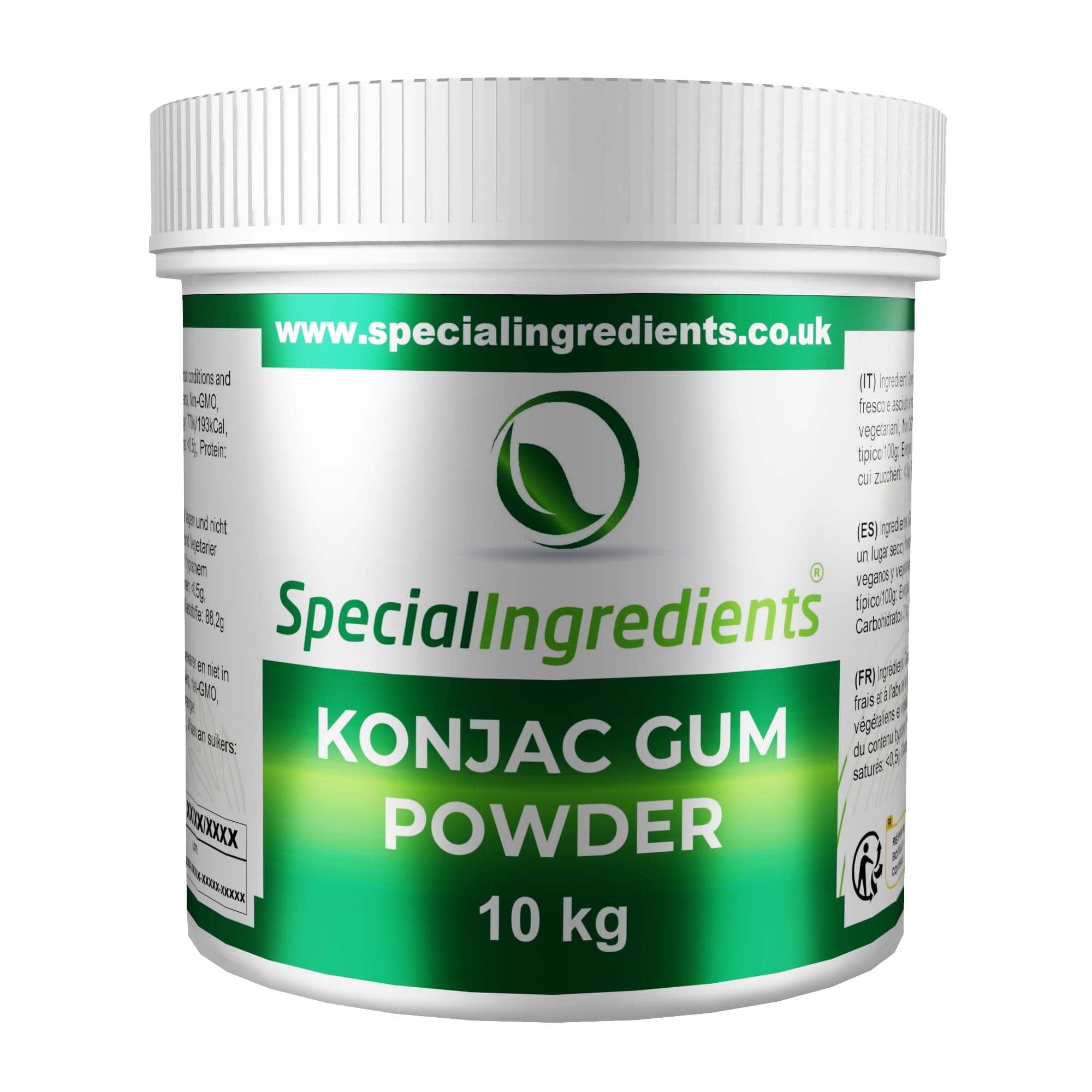 Konjac Gum Powder (Konjac Glucomannan) Premium Quality 10kg - Vegan, Non-GMO, Gluten Free – Recyclable Container