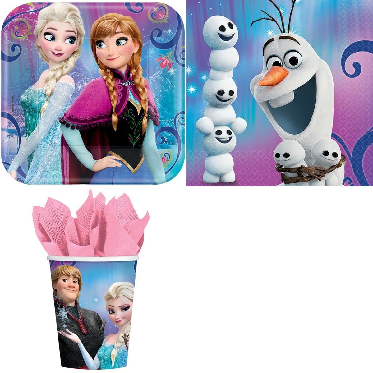 Frozen Magic Birthday Party Supplies Bundle Pack for 16 Guests