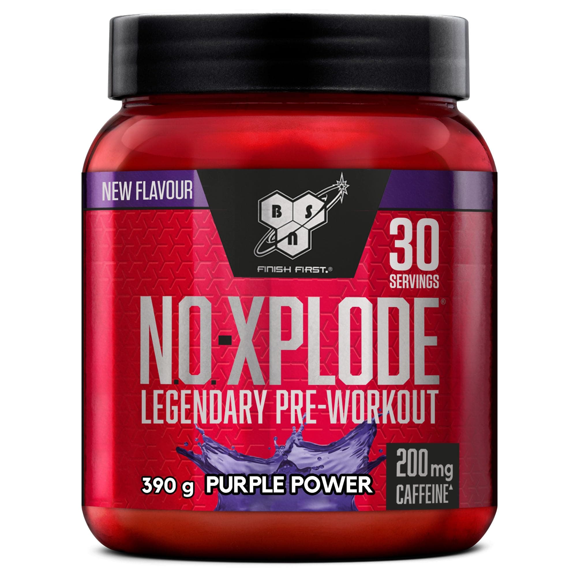 Nutrition N.O.-Xplode Pre Workout Powder Food Supplement, Energy and Focus support with Caffeine, Amino Acids, Vitamin C and Zinc, Purple Power Flavour, 30 Servings, 390g (Packing May Vary)