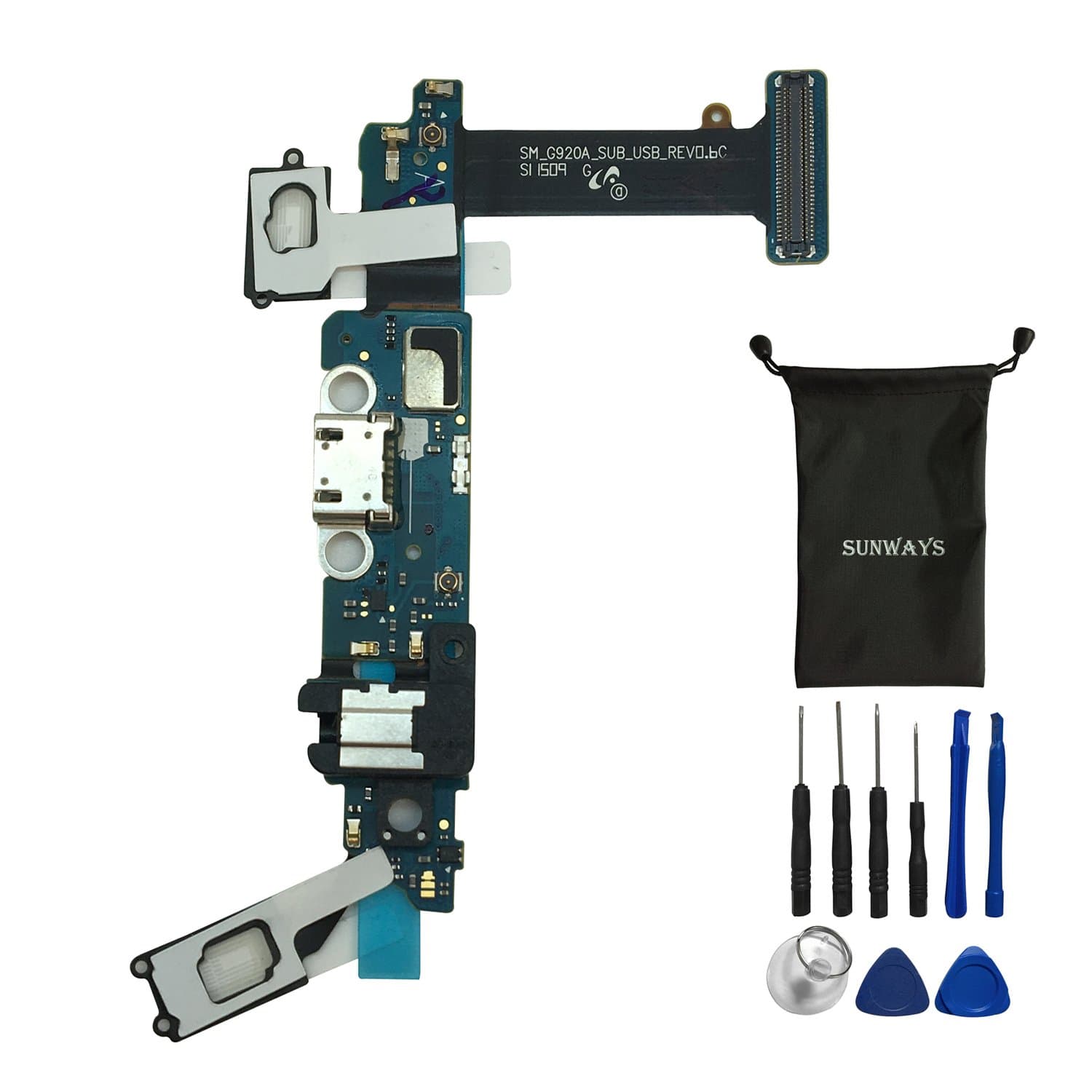 Dock Charger Connector Micro USB Battery Charging Port Flex Cable for AT&T Samsung Galaxy S6 G920A Replacement With device opening tools
