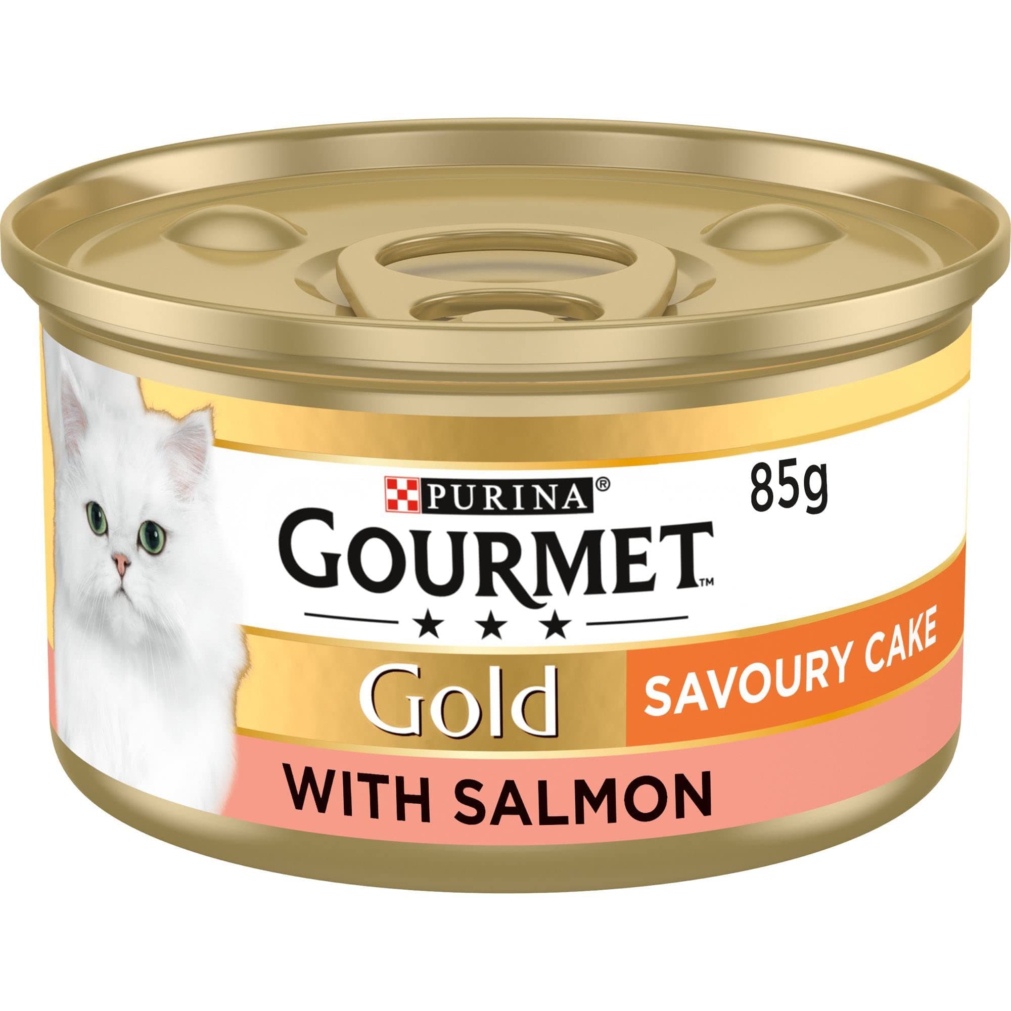 Gold Tinned Cat Food Savoury Cake Salmon 85g, Pack of 12