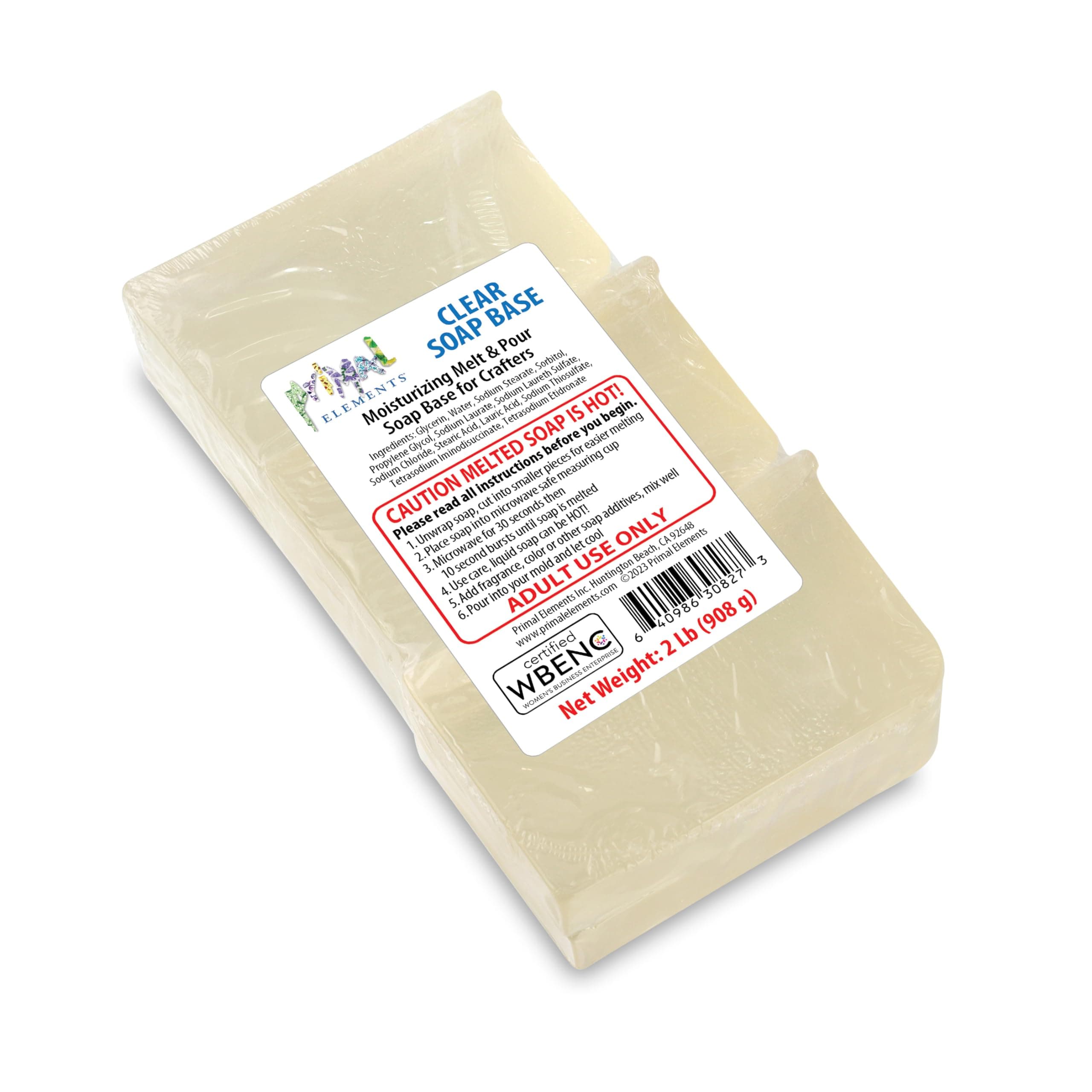 Clear Moisturizing Melt and Pour Soap Base for Crafters, Unscented, 2 Pound
