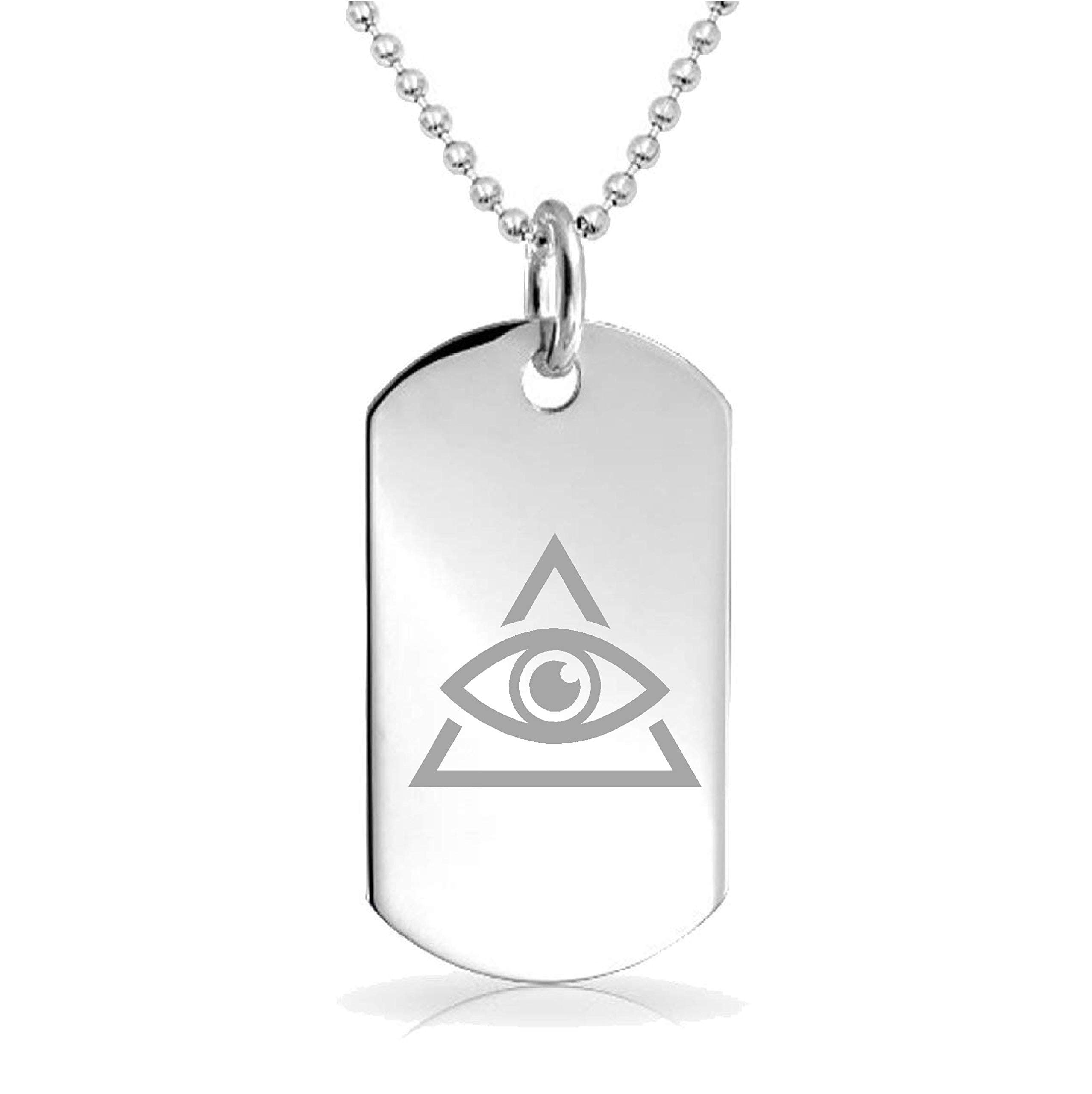 Illuminati Custom Engraved Pendant Charm with Necklace Keychain Jewelry or Bags