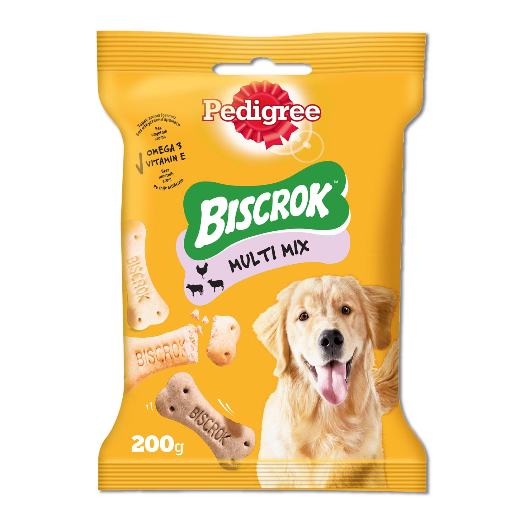 Pedigree Dog Treats, Biscrok Multi Mix Dog Treat with Chicken, Beef, and Lamb Flavour, 200g, Bowls of Goodness, Treats for Dogs Developed by Veterinarians