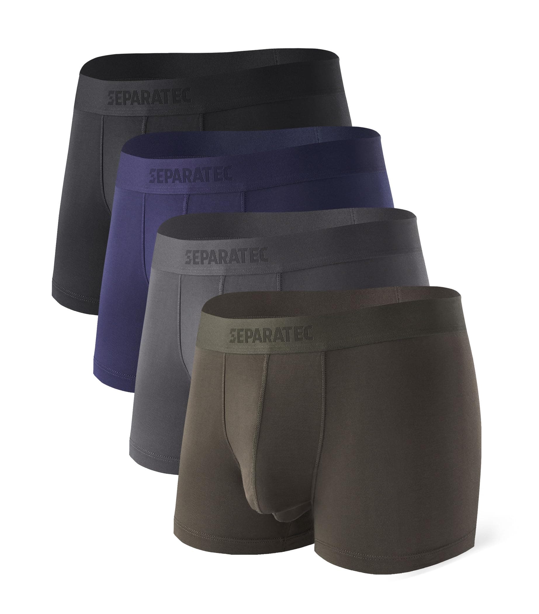 Separatec4 Pack Mens Soft Breathable Viscose Bamboo Underwear Double Pouch Briefs