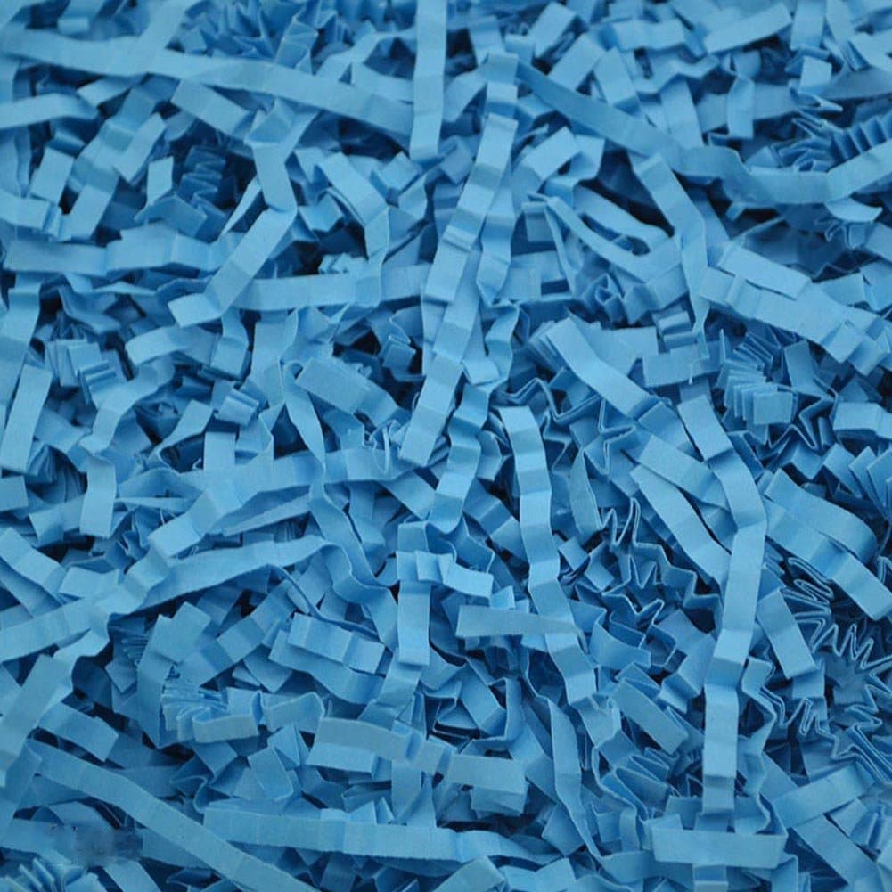 Crinkle Cut Paper Shred Filler for Packing and Filling Gift Baskets Perfect for Stuffing Gift Bags (Lake Blue) … …
