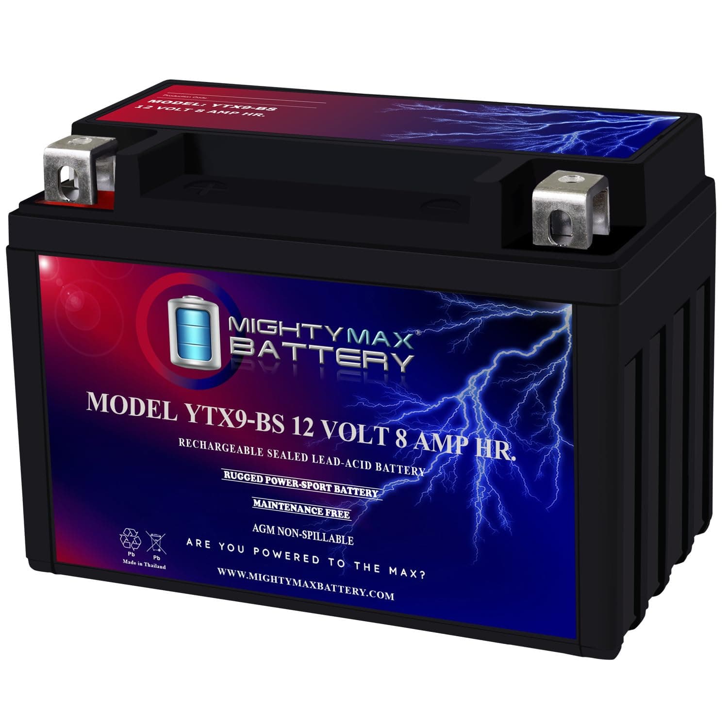 Mighty Max Battery YTX9-BS Replaces Honda ATV TRX300EX TRX400EX 300EX 400EX CBR900R RR