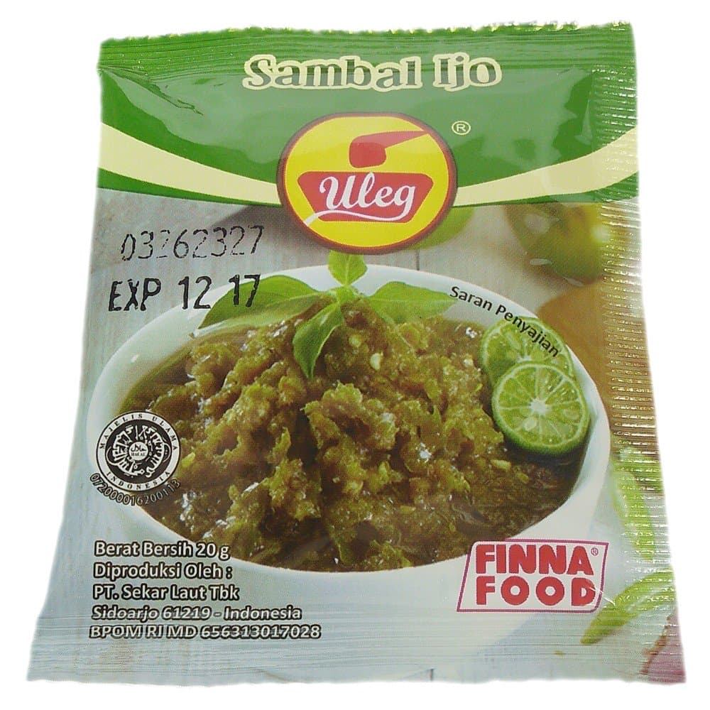 Finna Uleg Sambal Ijo (Green Chili Sauce), 20 gram (Pack of 10)
