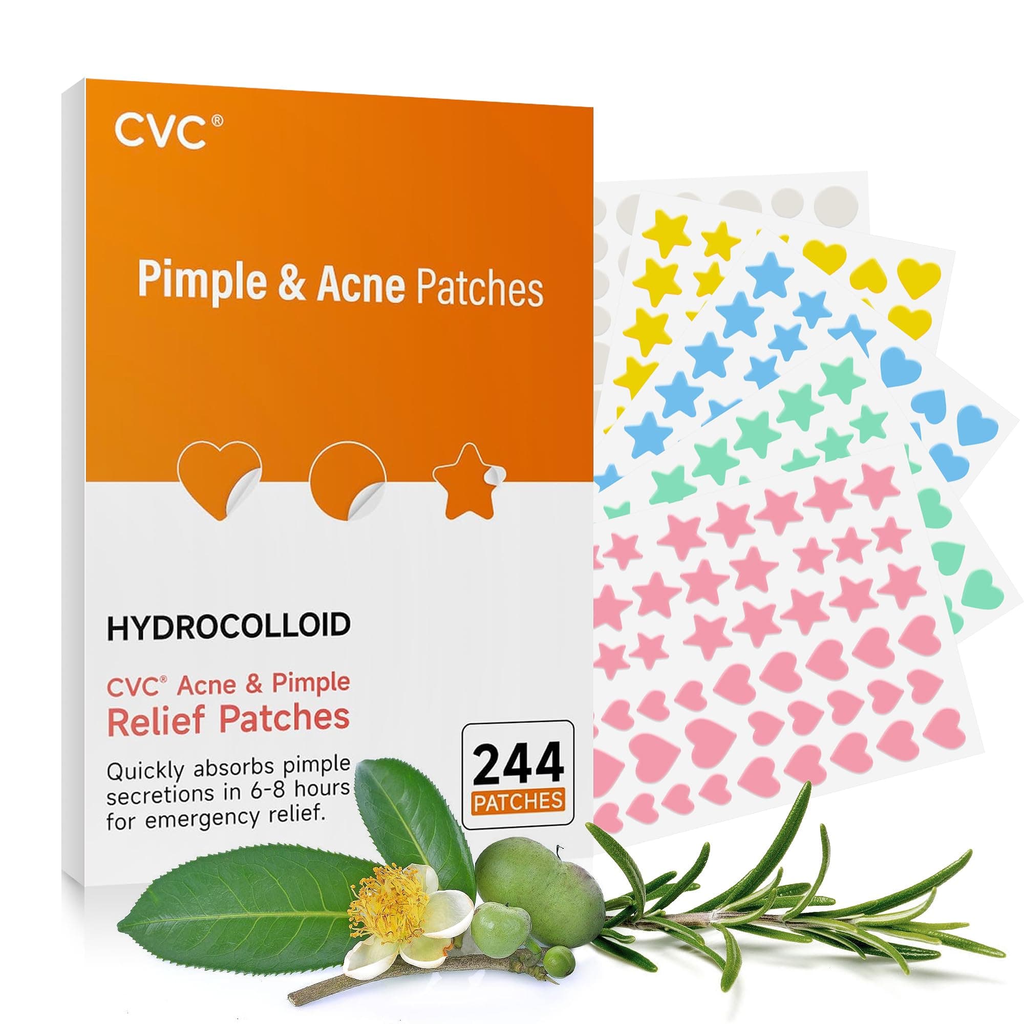 Acne Pimple Patches for Face Skin: Hydrocolloid Blemish Spot Treatment Patch for Skin Care - Salicylic Acid Mighty Clear Zit Star Skincare Stickers - Tea Tree Oil Zit Removal Cute Patch Dots for Teen