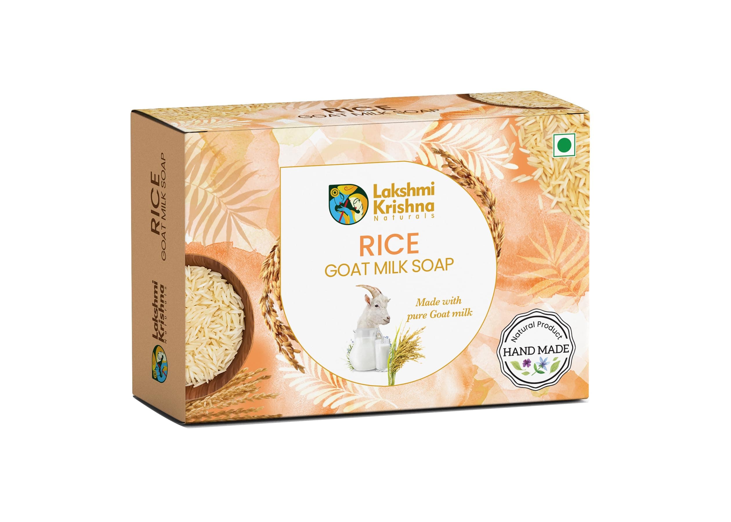 Rice Goat Milk Soap-100g Extra virgin olive oil, Farm fresh goat milk, Coconut oil ||100% Natural Ingredients for Radiant Skin ||