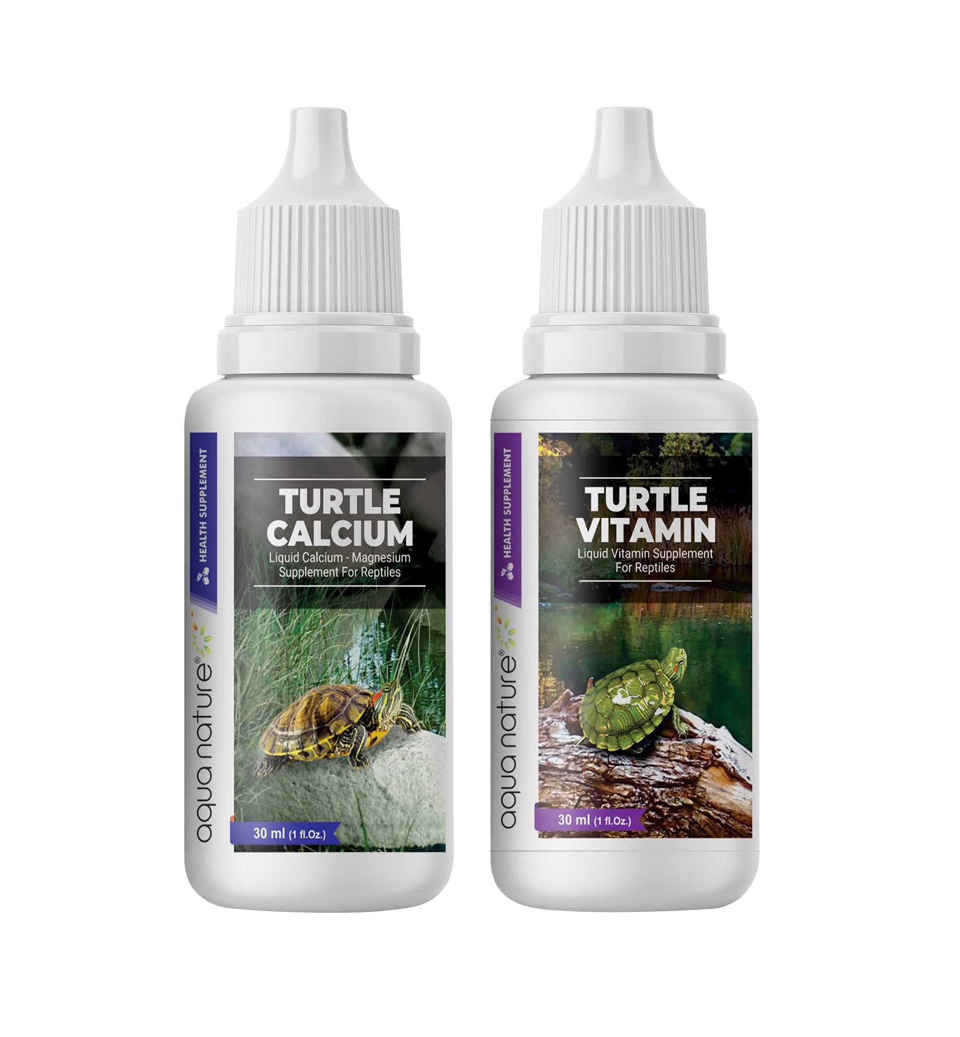 AquaNature® Special Combo Turtle Vitamin & Turtle Calcium Health Supplement 30ml Each