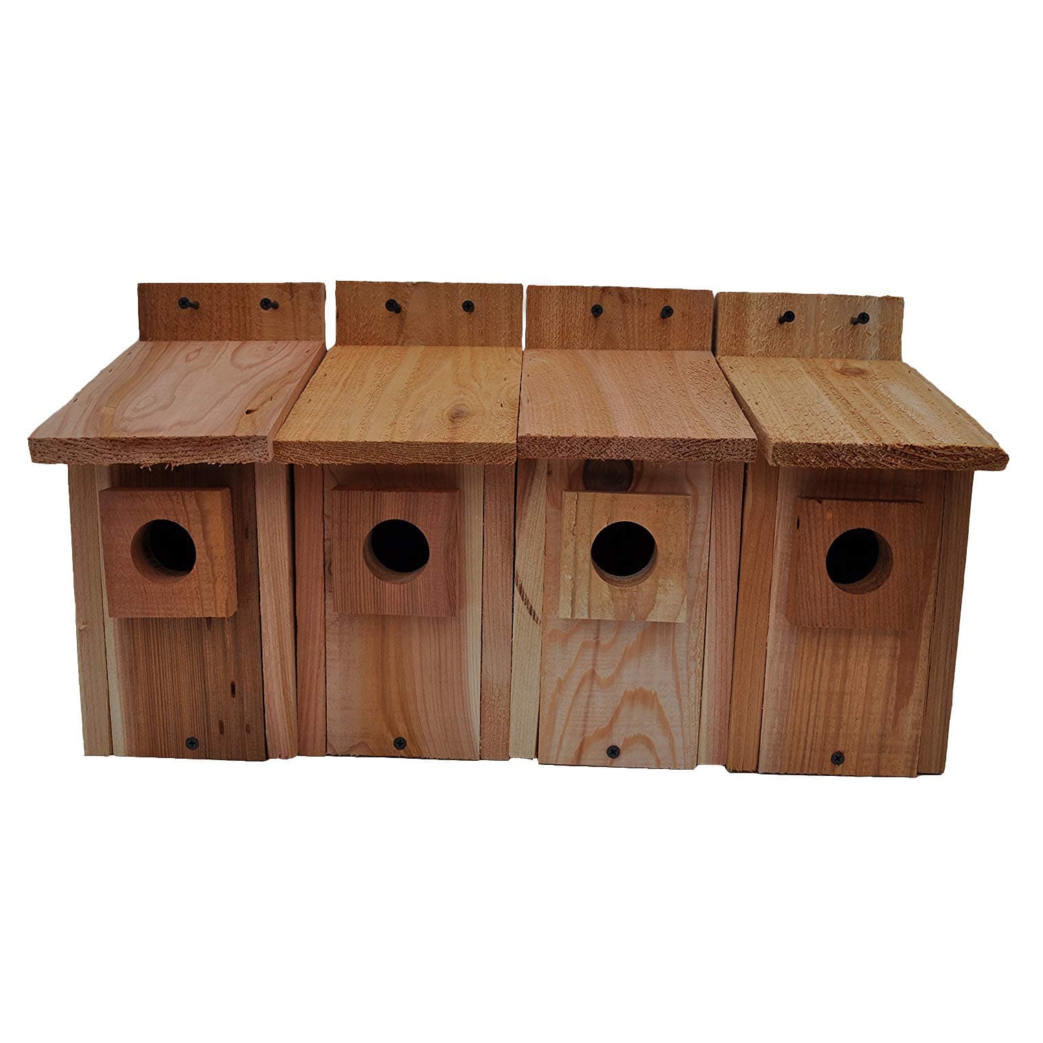 Cedarnest Bluebird Birdhouse, Front Opening Wall Mount Wood Bird House, 4 Count