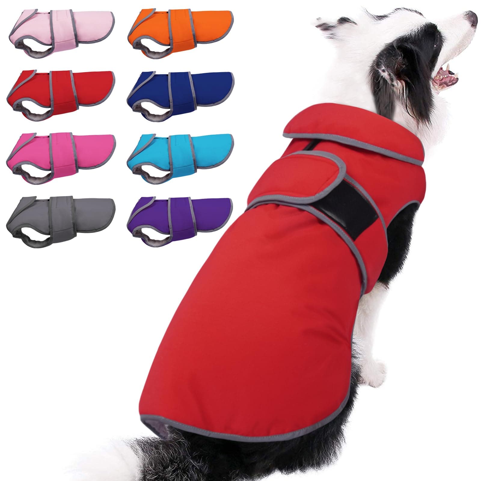 MIGOHI Reflective Waterproof Windproof Dog Coat - Warm Jacket Reversible Stormguard Winter Vest for Small to Large Dogs (Red, XL)